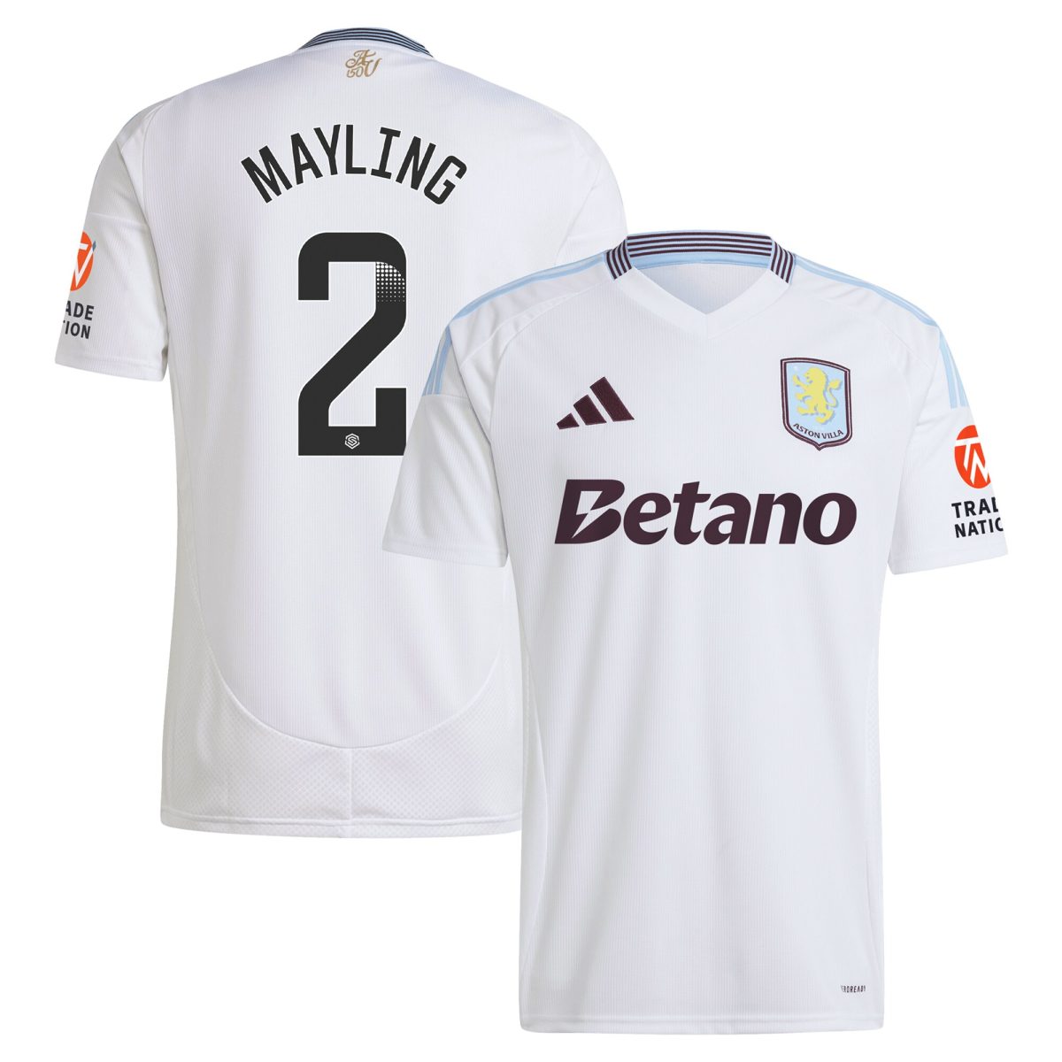 aston villa wsl adidas away shirt 2024-25 with mayling 2 printing Collection | Aston Villa Shirts and Official Gear