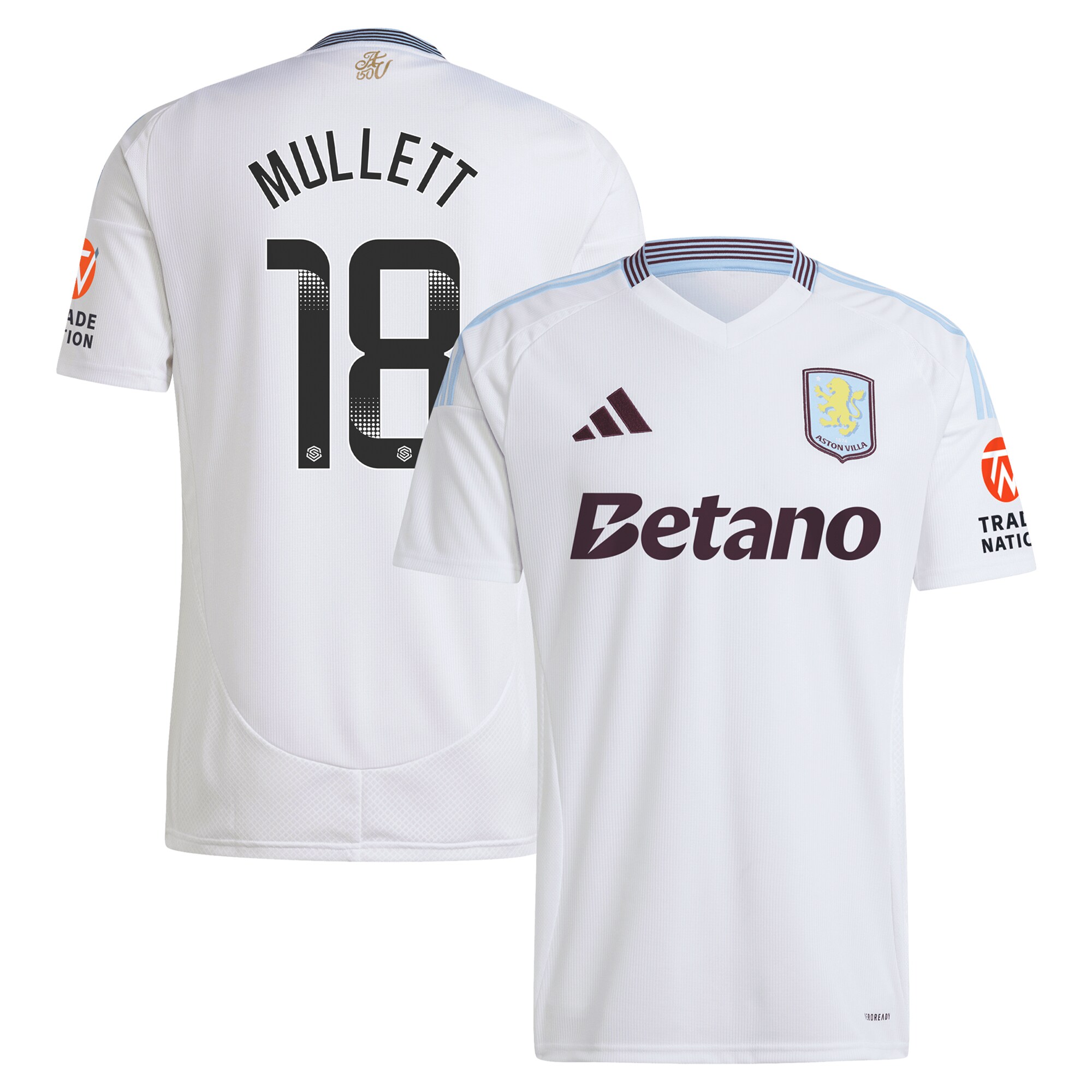 aston villa wsl adidas away shirt 2024-25 with mullett 18 printing Collection | Aston Villa Shirts and Official Gear
