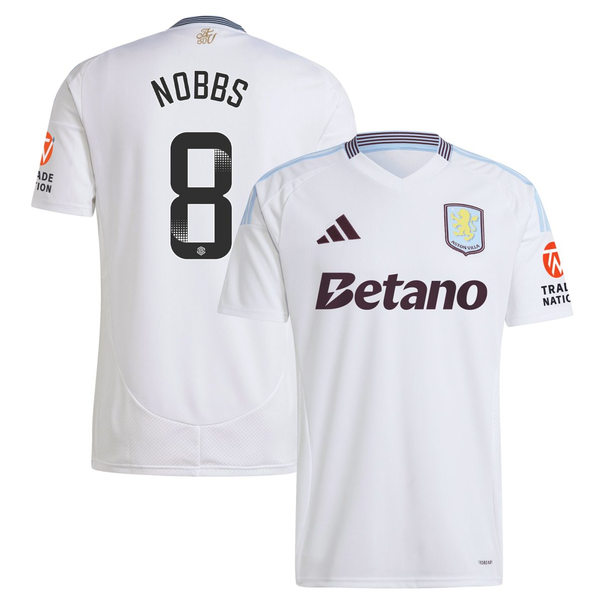 aston villa wsl adidas away shirt 2024-25 with nobbs 8 printing Collection | Aston Villa Shirts and Official Gear