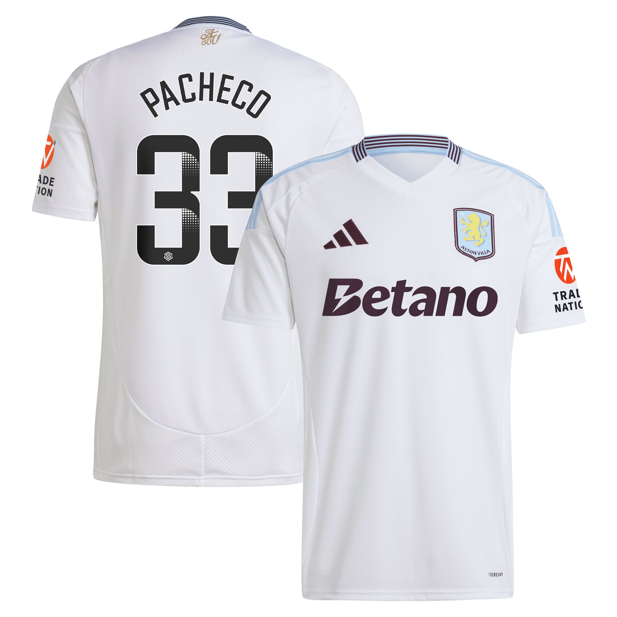 aston villa wsl adidas away shirt 2024-25 with pacheco 33 printing Collection | Aston Villa Shirts and Official Gear