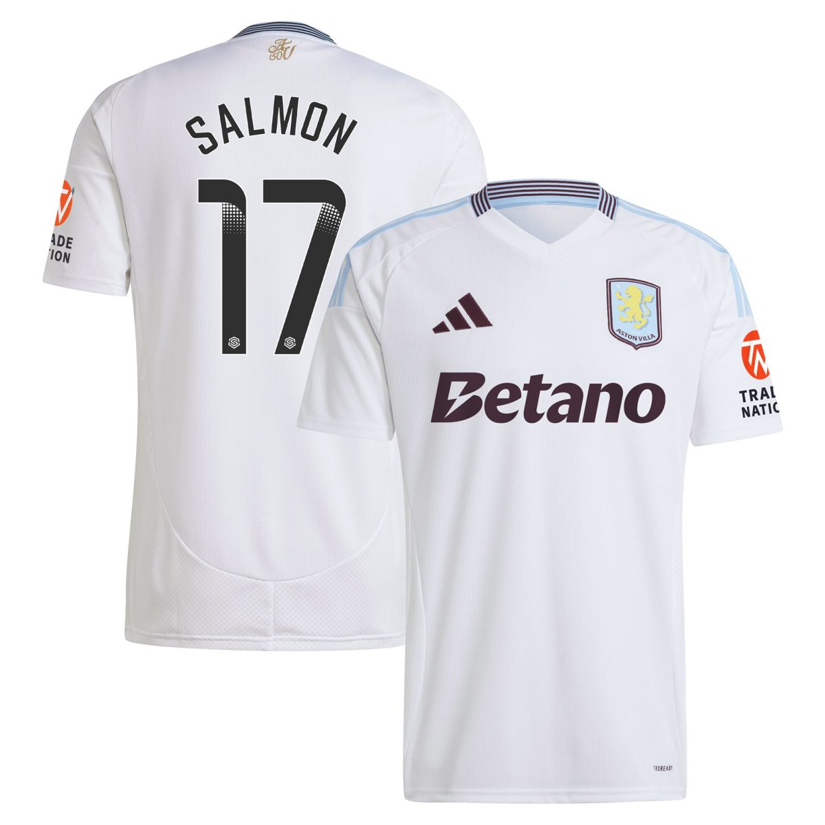 aston villa wsl adidas away shirt 2024-25 with salmon 17 printing Collection | Aston Villa Shirts and Official Gear