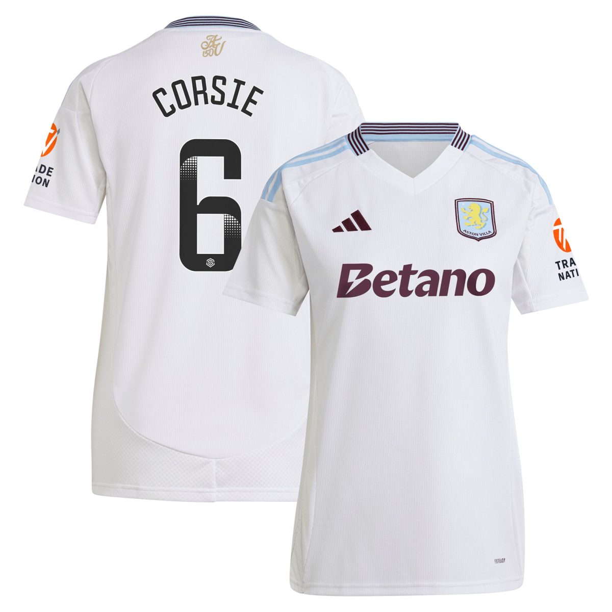 aston villa wsl adidas away shirt 2024-25 – womens with corsie 6 printing Collection | Aston Villa Shirts and Official Gear