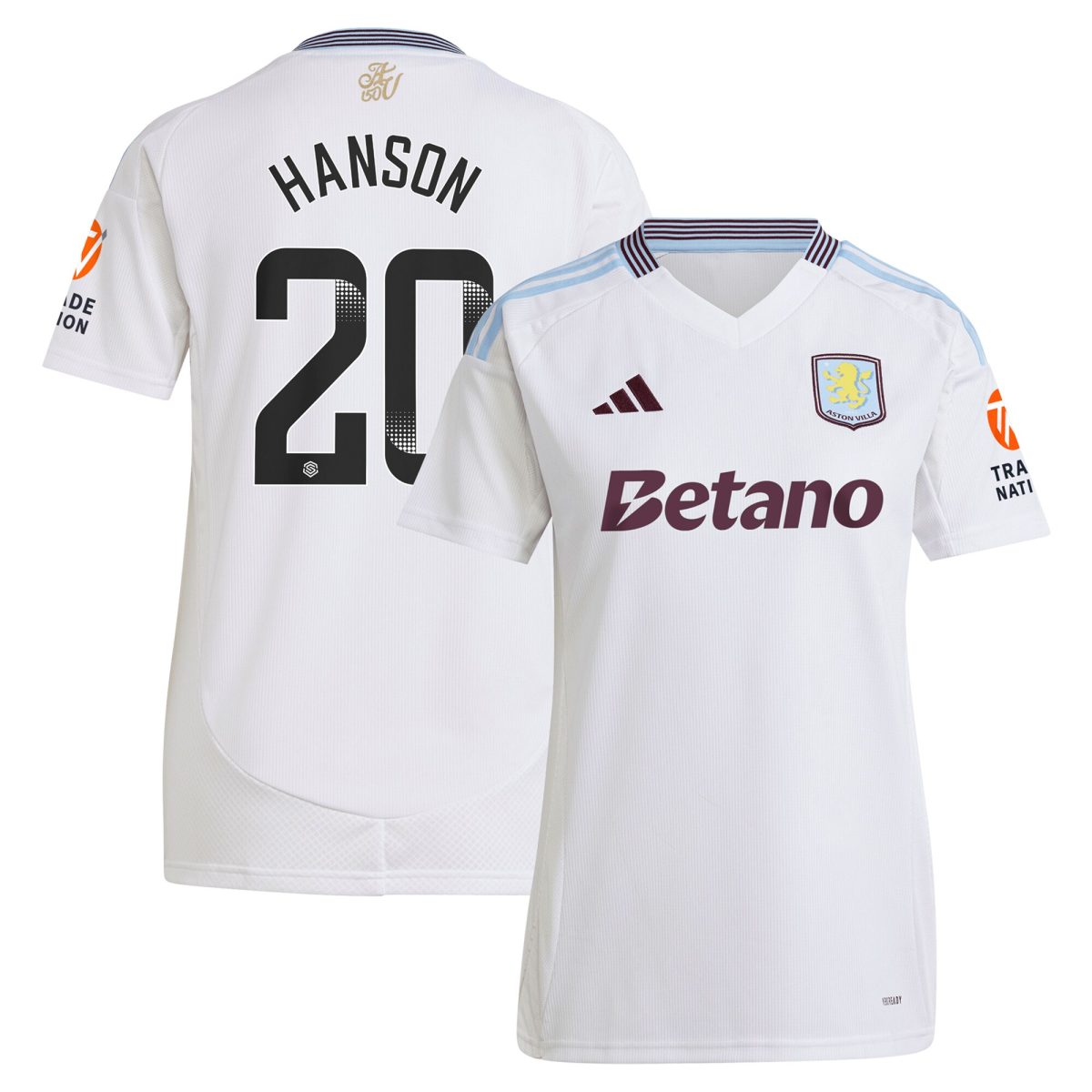 aston villa wsl adidas away shirt 2024-25 – womens with hanson 20 printing Collection | Aston Villa Shirts and Official Gear