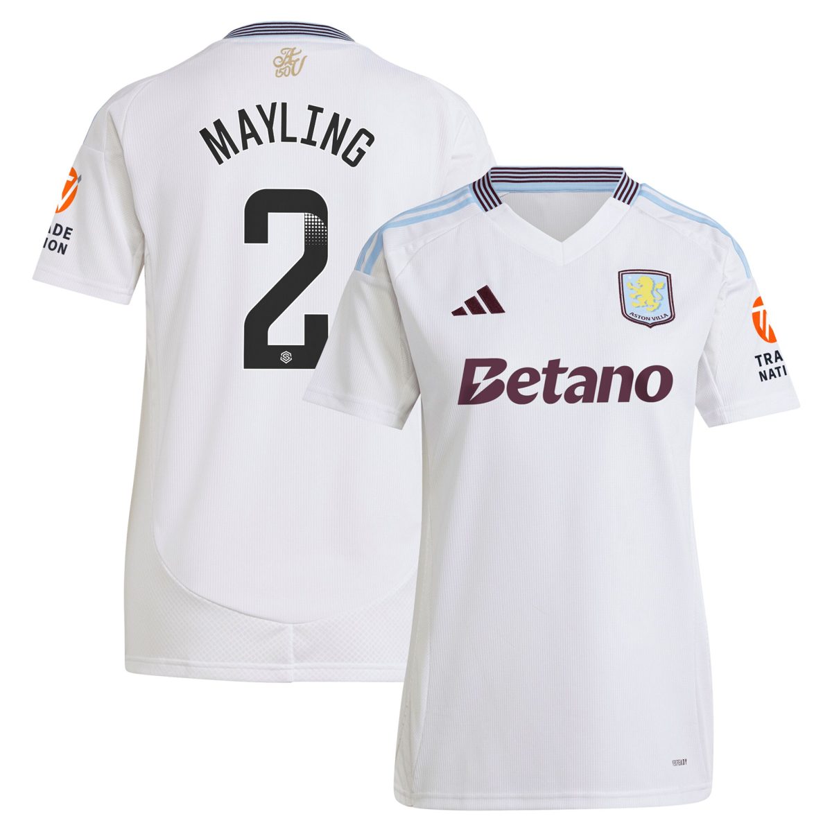 aston villa wsl adidas away shirt 2024-25 – womens with mayling 2 printing Collection | Aston Villa Shirts and Official Gear