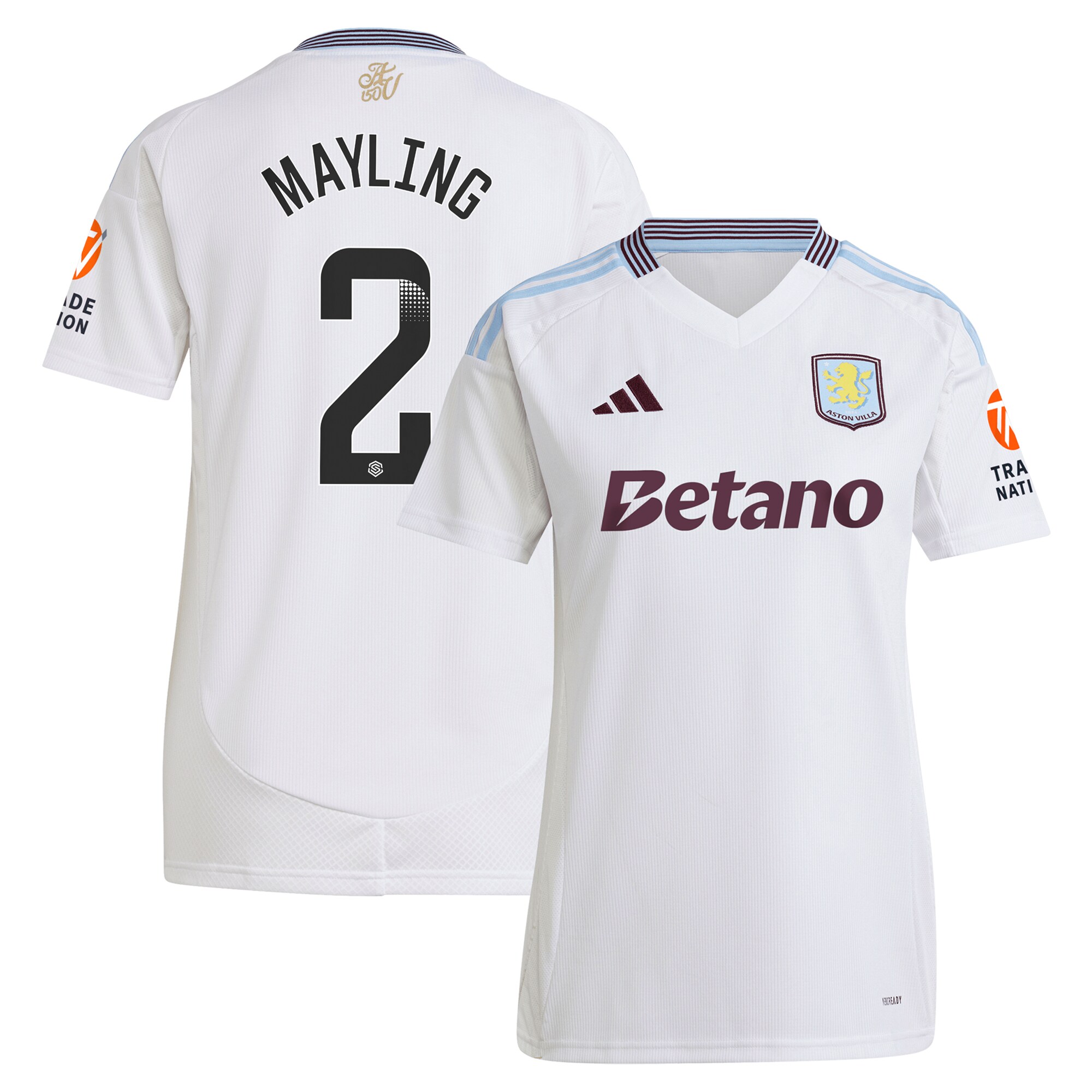 aston villa wsl adidas away shirt 2024-25 – womens with mayling 2 printing Collection | Aston Villa Shirts and Official Gear