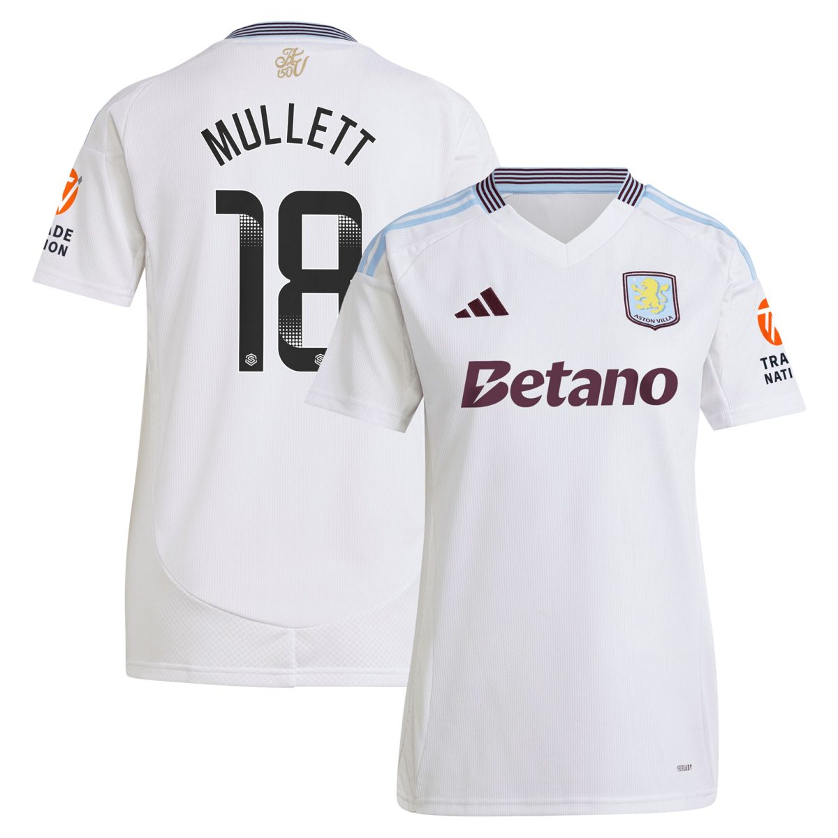 aston villa wsl adidas away shirt 2024-25 – womens with mullett 18 printing Collection | Aston Villa Shirts and Official Gear