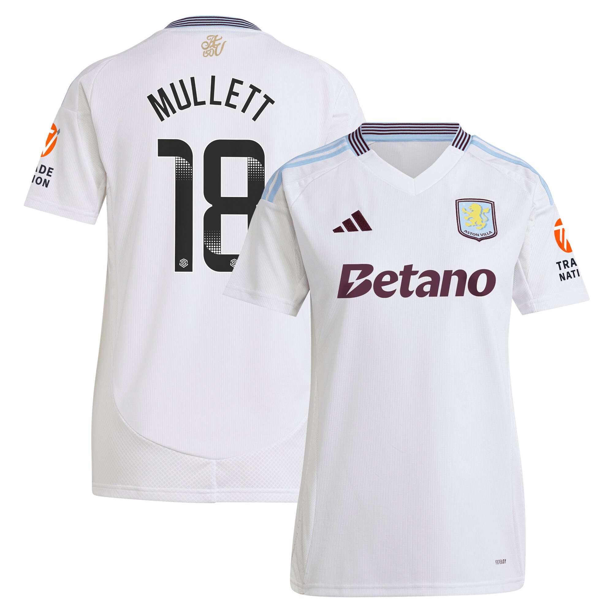 aston villa wsl adidas away shirt 2024-25 – womens with mullett 18 printing Collection | Aston Villa Shirts and Official Gear