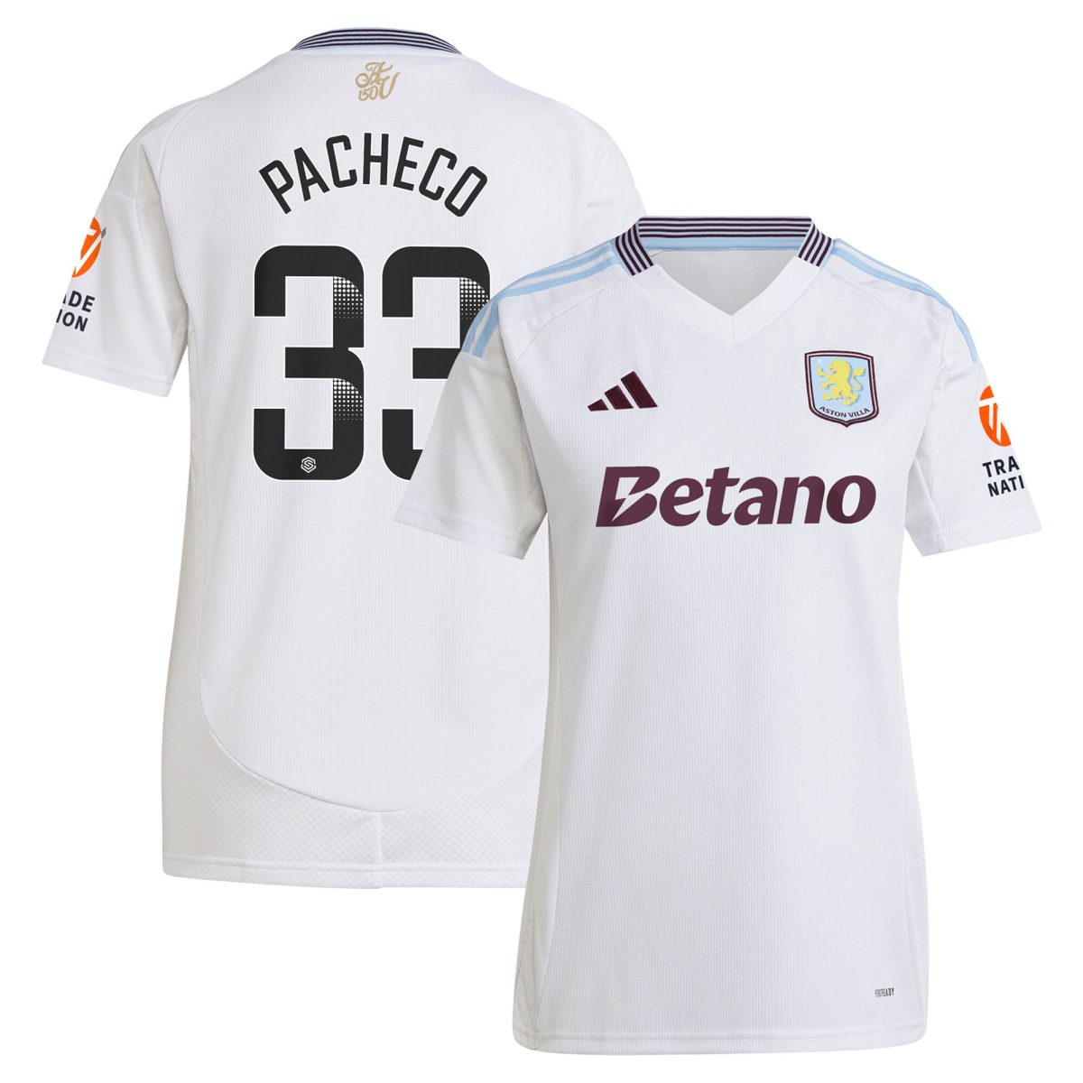 aston villa wsl adidas away shirt 2024-25 – womens with pacheco 33 printing Collection | Aston Villa Shirts and Official Gear