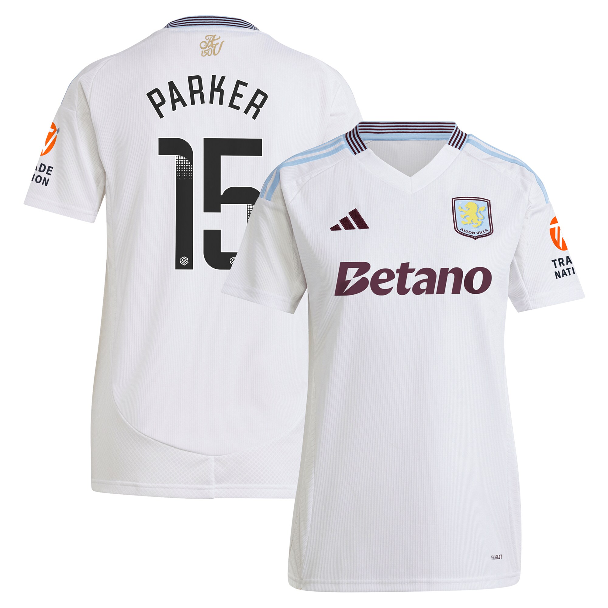 aston villa wsl adidas away shirt 2024-25 – womens with parker 15 printing Collection | Aston Villa Shirts and Official Gear