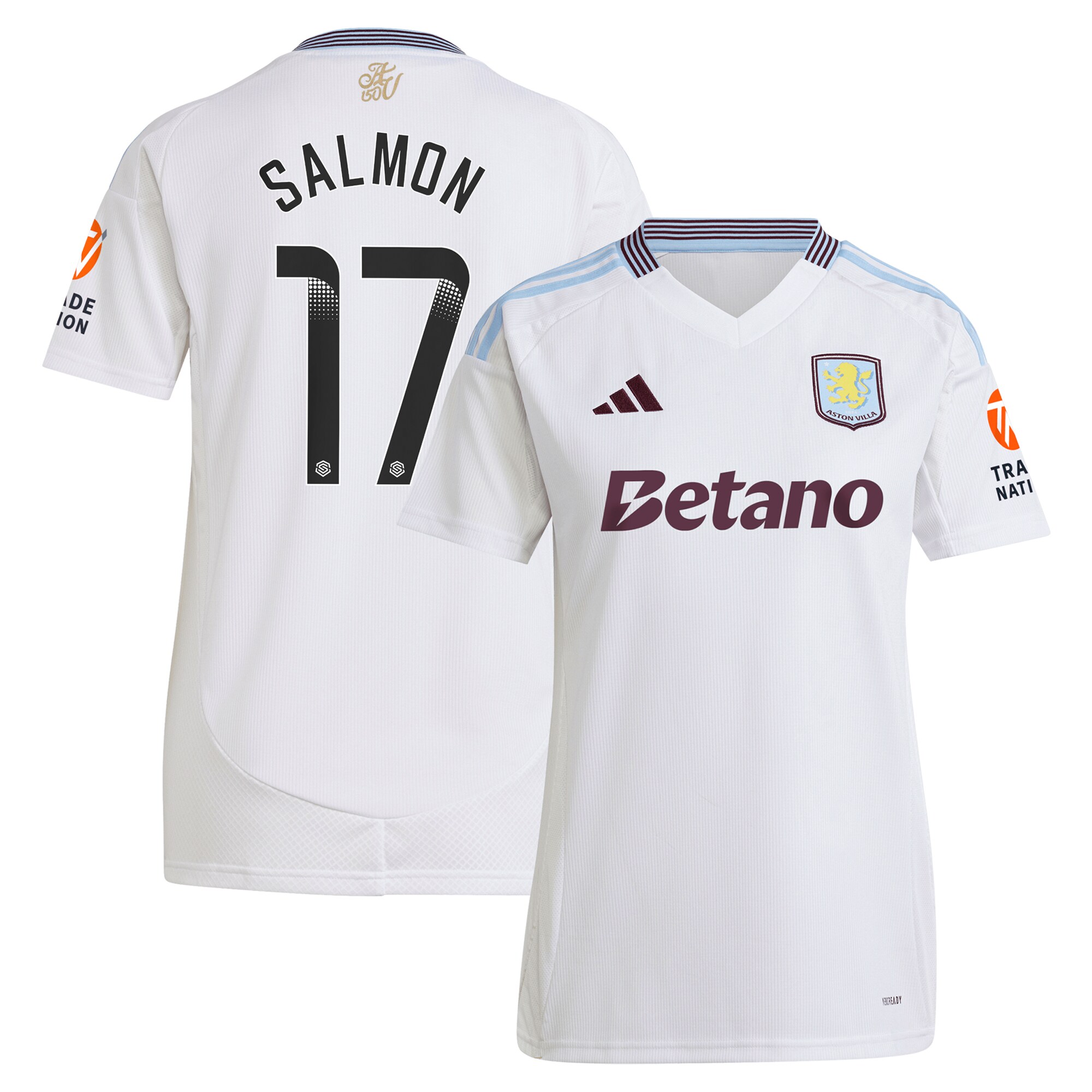 aston villa wsl adidas away shirt 2024-25 – womens with salmon 17 printing Collection | Aston Villa Shirts and Official Gear