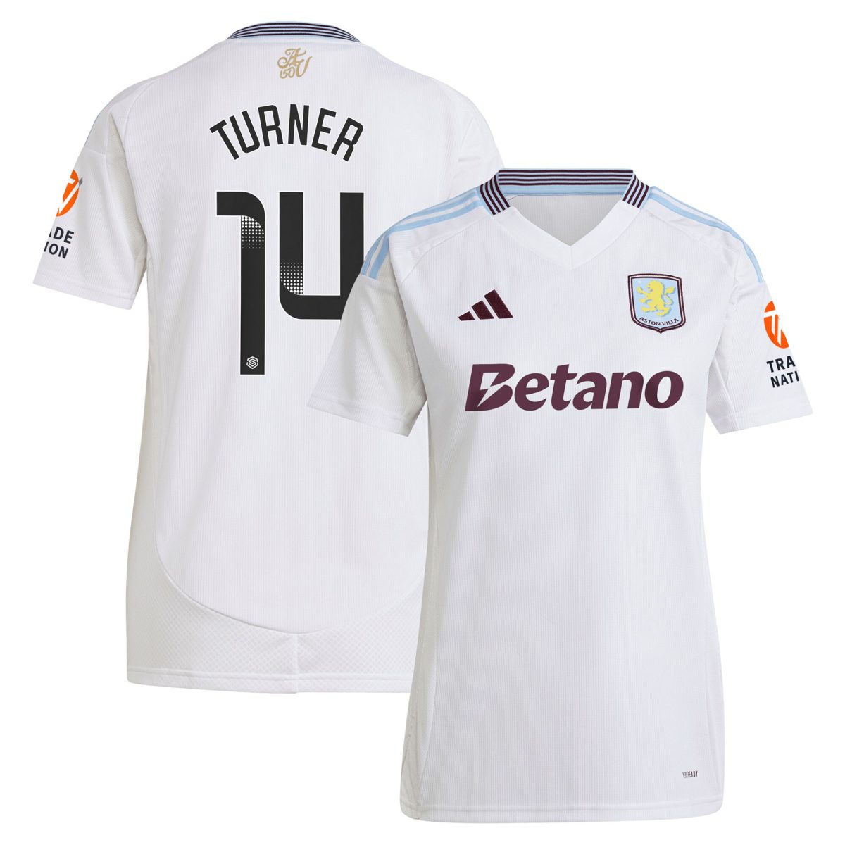 aston villa wsl adidas away shirt 2024-25 – womens with turner 14 printing Collection | Aston Villa Shirts and Official Gear