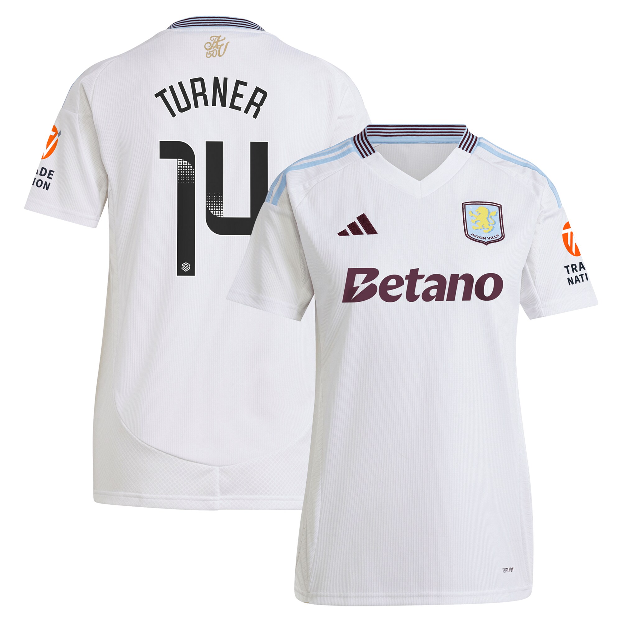 aston villa wsl adidas away shirt 2024-25 – womens with turner 14 printing Collection | Aston Villa Shirts and Official Gear