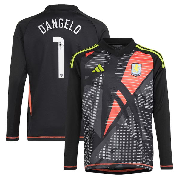 aston villa wsl adidas goalkeeper shirt 2024-25 – long sleeve – kids with d8217angelo 1 printing Collection | Aston Villa Shirts and Official Gear