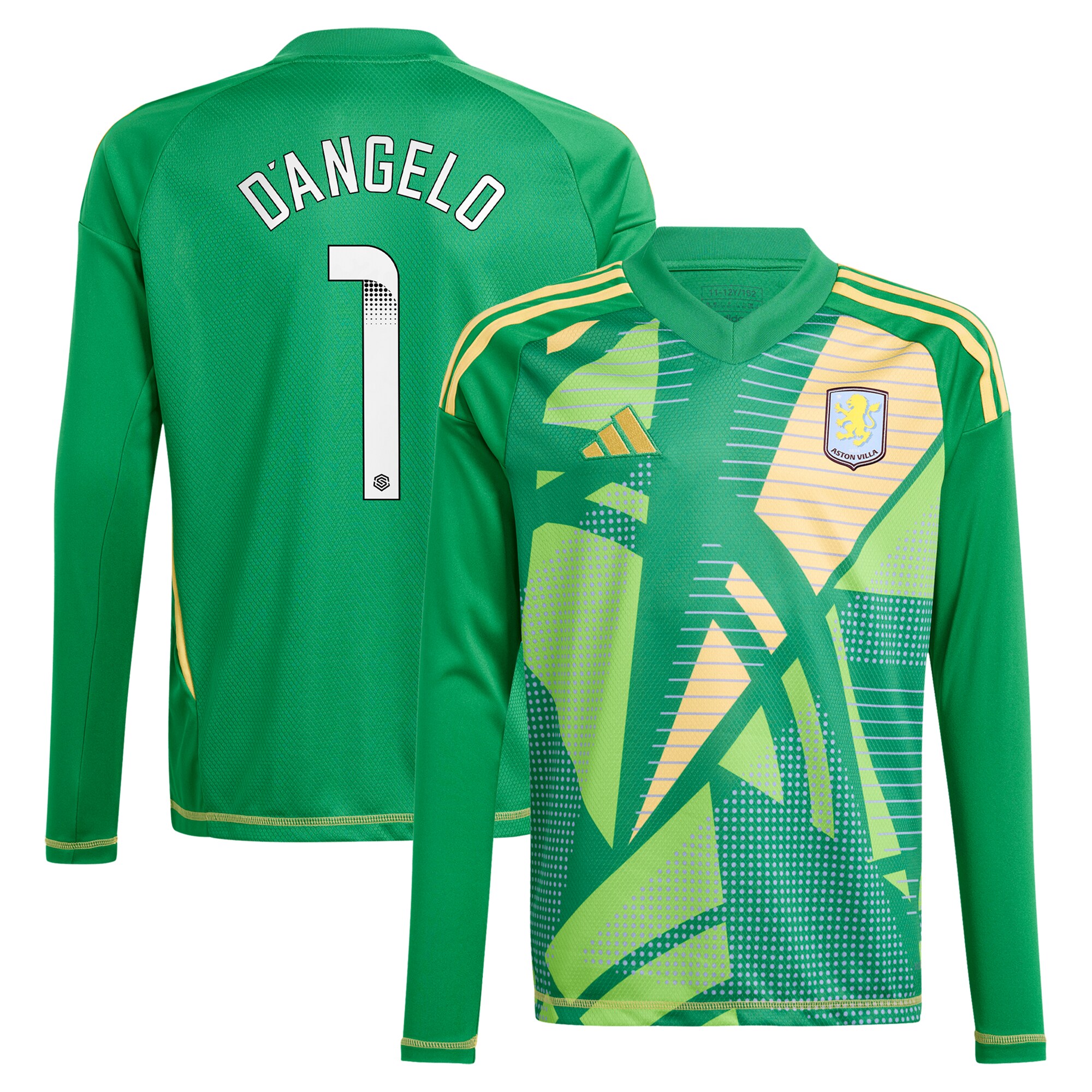 aston villa wsl adidas goalkeeper shirt 2024-25 – long sleeve – kids with dangelo 1 printing – 202712206-01 Collection | Aston Villa Shirts and Official Gear