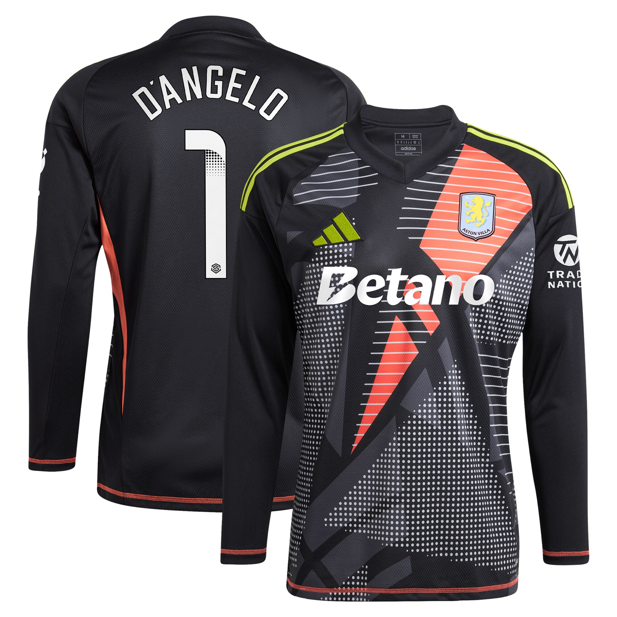 aston villa wsl adidas goalkeeper shirt 2024-25 – long sleeve with d8217angelo 1 printing Collection | Aston Villa Shirts and Official Gear