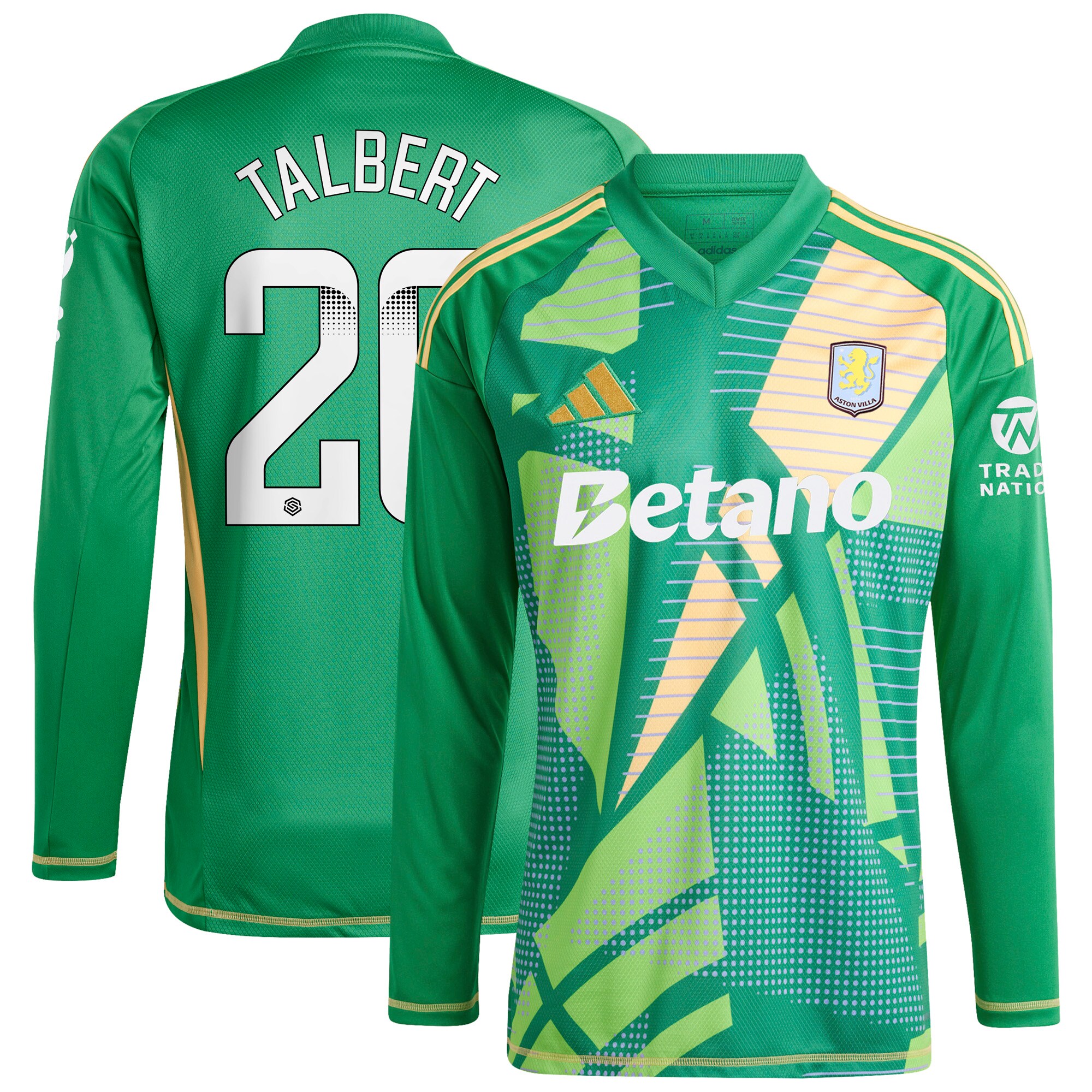 aston villa wsl adidas goalkeeper shirt 2024-25 – long sleeve with talbert 26 printing 202849399 Collection | Aston Villa Shirts and Official Gear