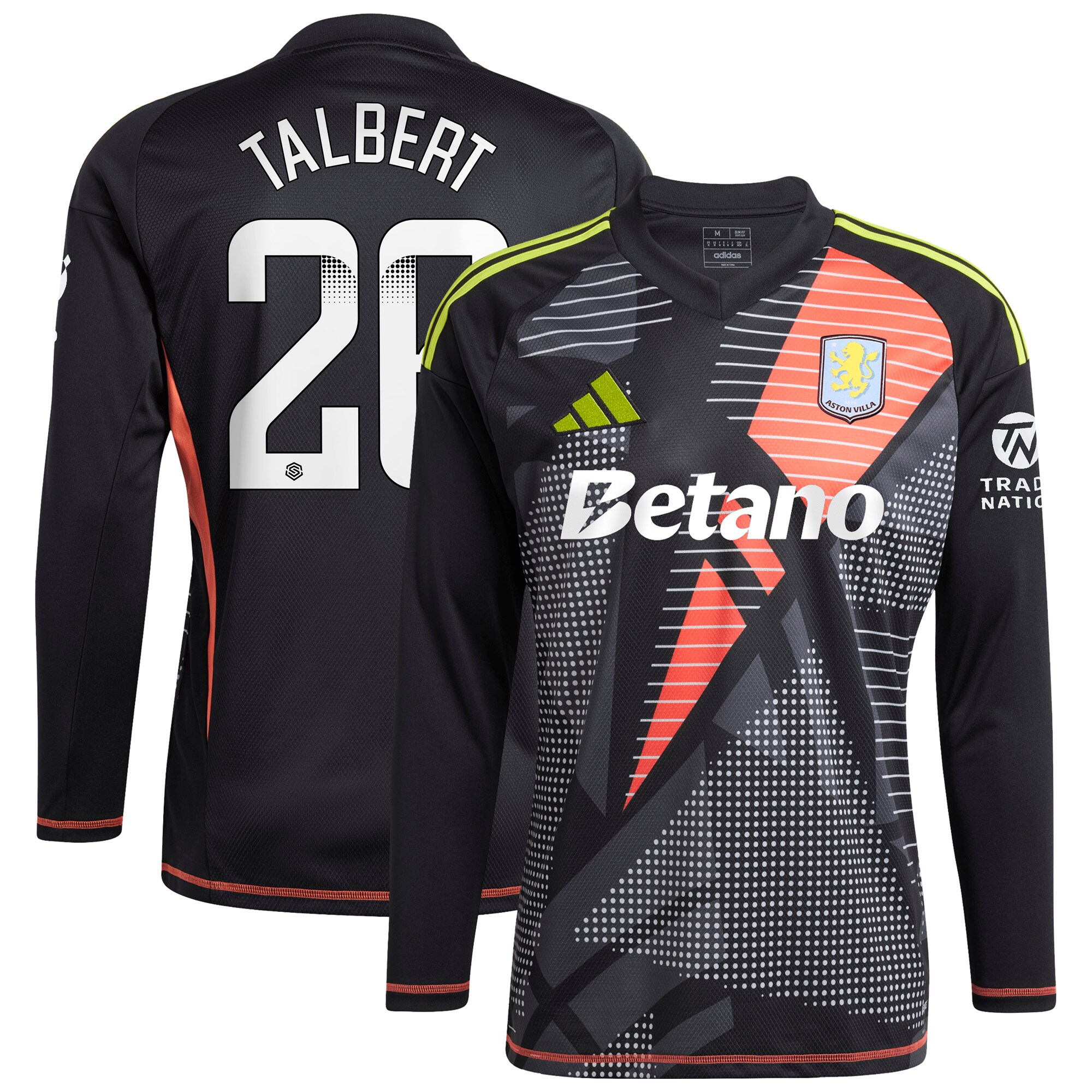 aston villa wsl adidas goalkeeper shirt 2024-25 – long sleeve with talbert 26 printing Collection | Aston Villa Shirts and Official Gear