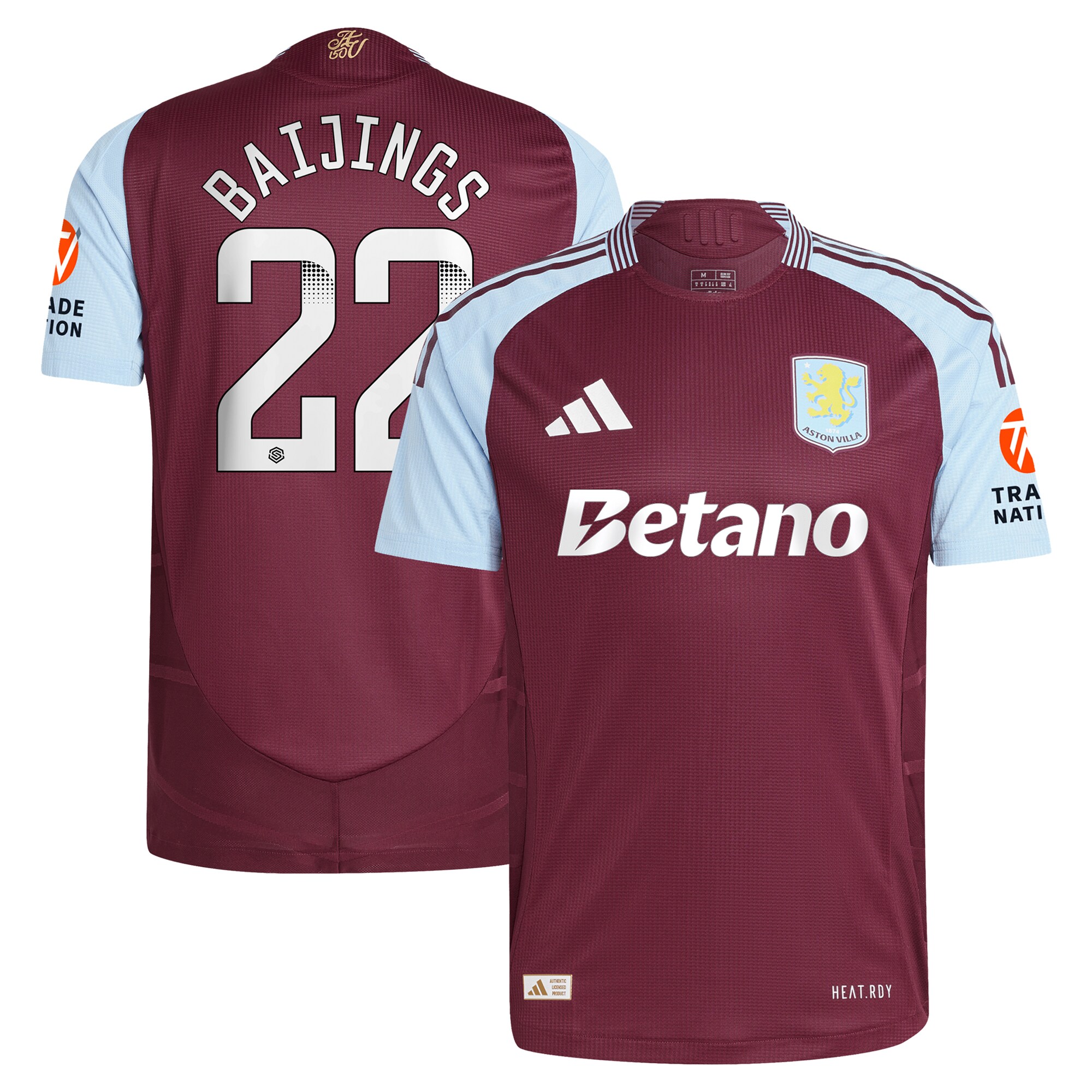 aston villa wsl adidas home authentic shirt 2024-25 with baijings 22 printing Collection | Aston Villa Shirts and Official Gear