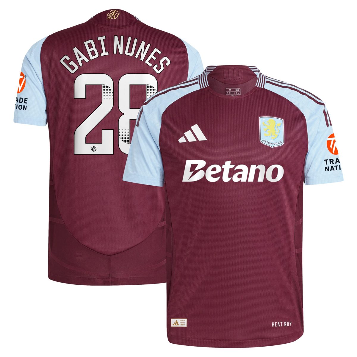 aston villa wsl adidas home authentic shirt 2024-25 with gabi nunes 28 printing Collection | Aston Villa Shirts and Official Gear