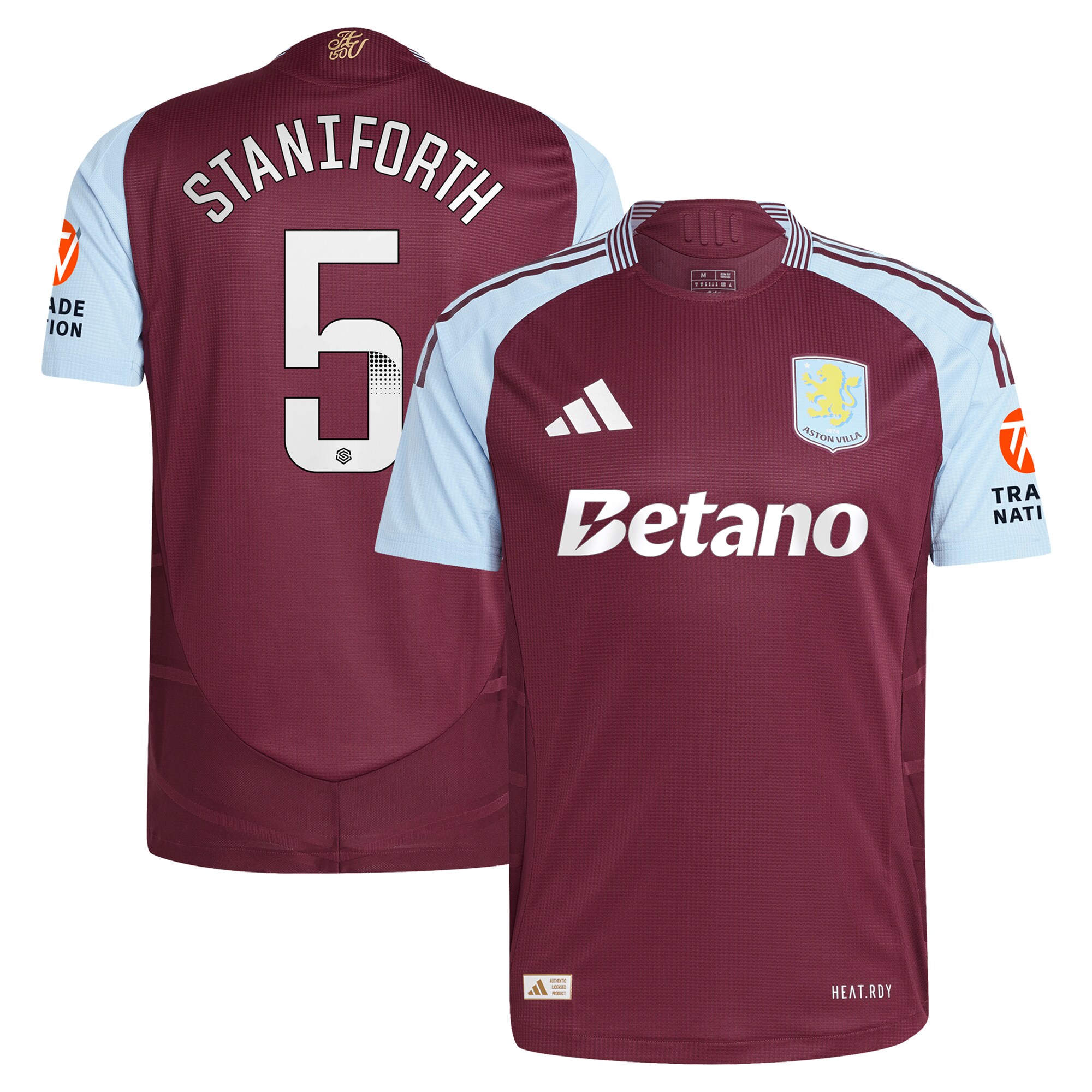 aston villa wsl adidas home authentic shirt 2024-25 with staniforth 5 printing Collection | Aston Villa Shirts and Official Gear