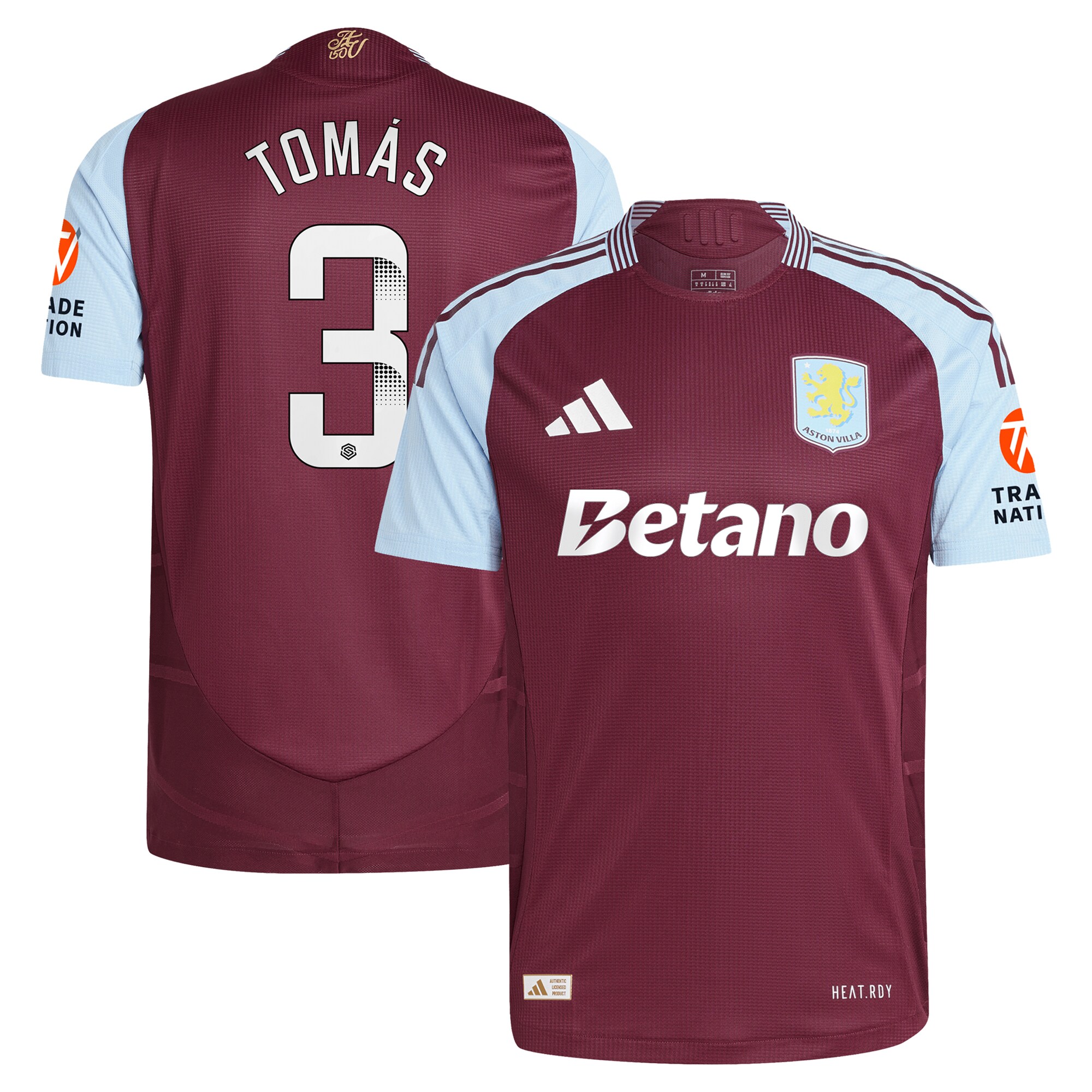 aston villa wsl adidas home authentic shirt 2024-25 with tomás 3 printing Collection | Aston Villa Shirts and Official Gear