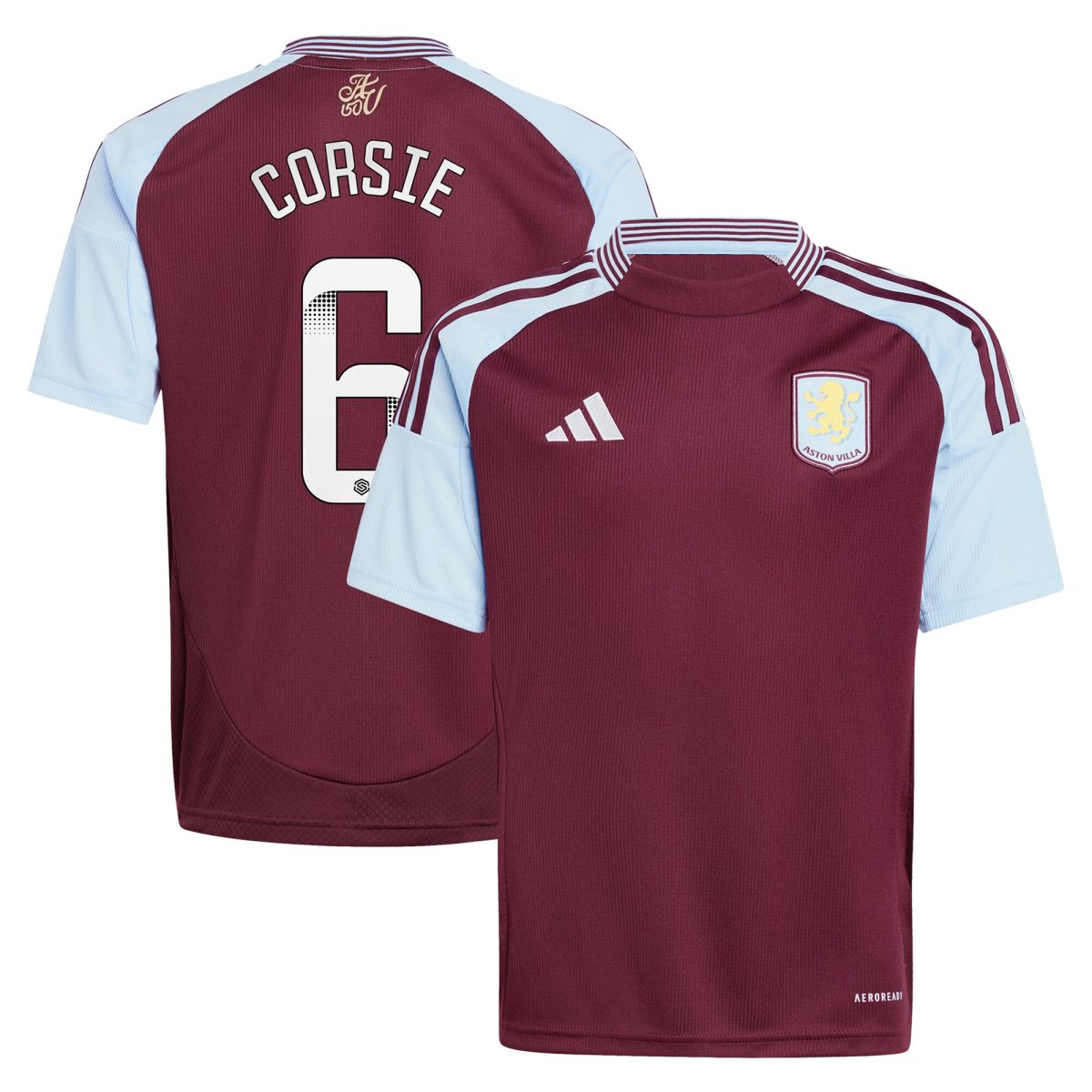 aston villa wsl adidas home shirt 2024-25 – kids with corsie 6 printing Collection | Aston Villa Shirts and Official Gear