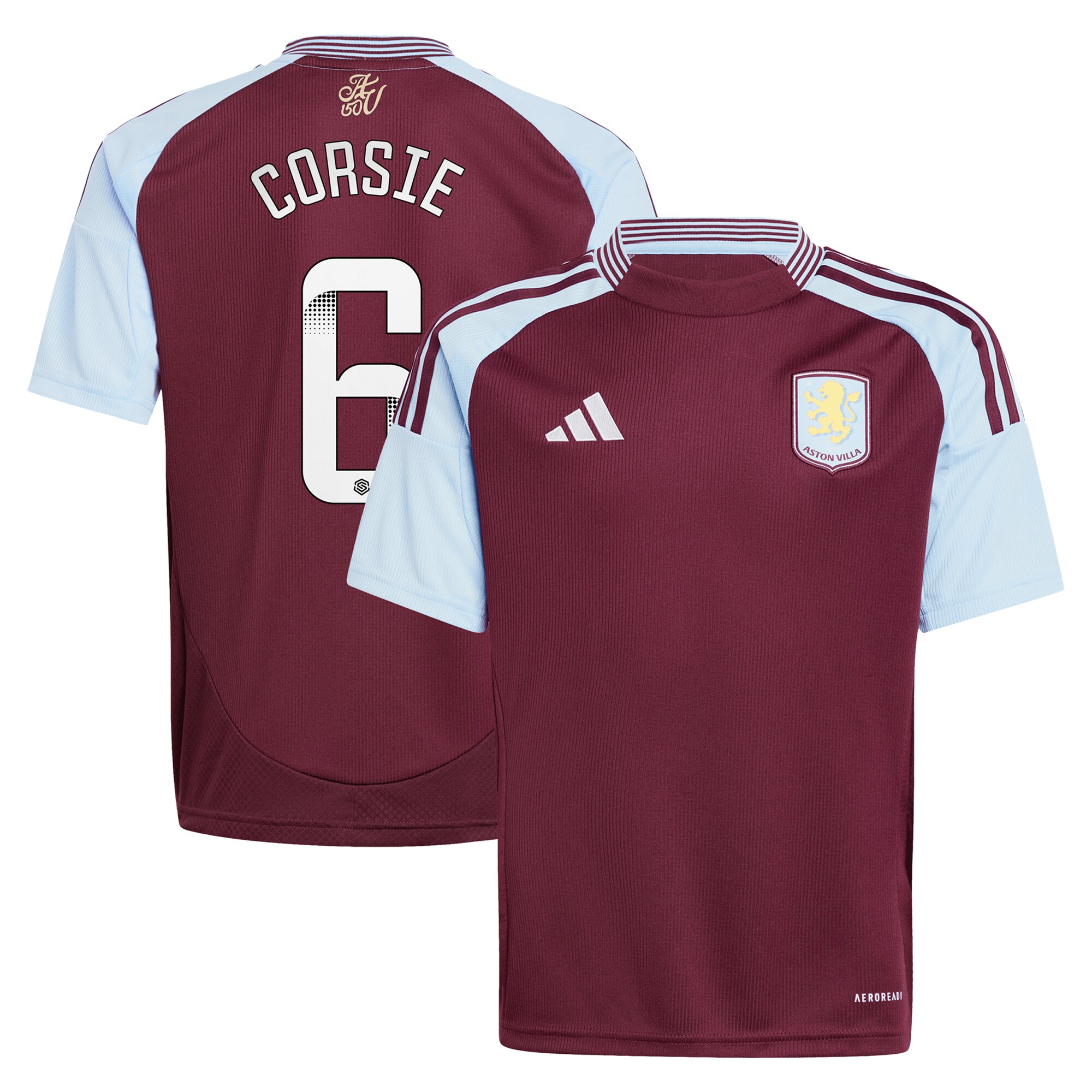 aston villa wsl adidas home shirt 2024-25 – kids with corsie 6 printing Collection | Aston Villa Shirts and Official Gear