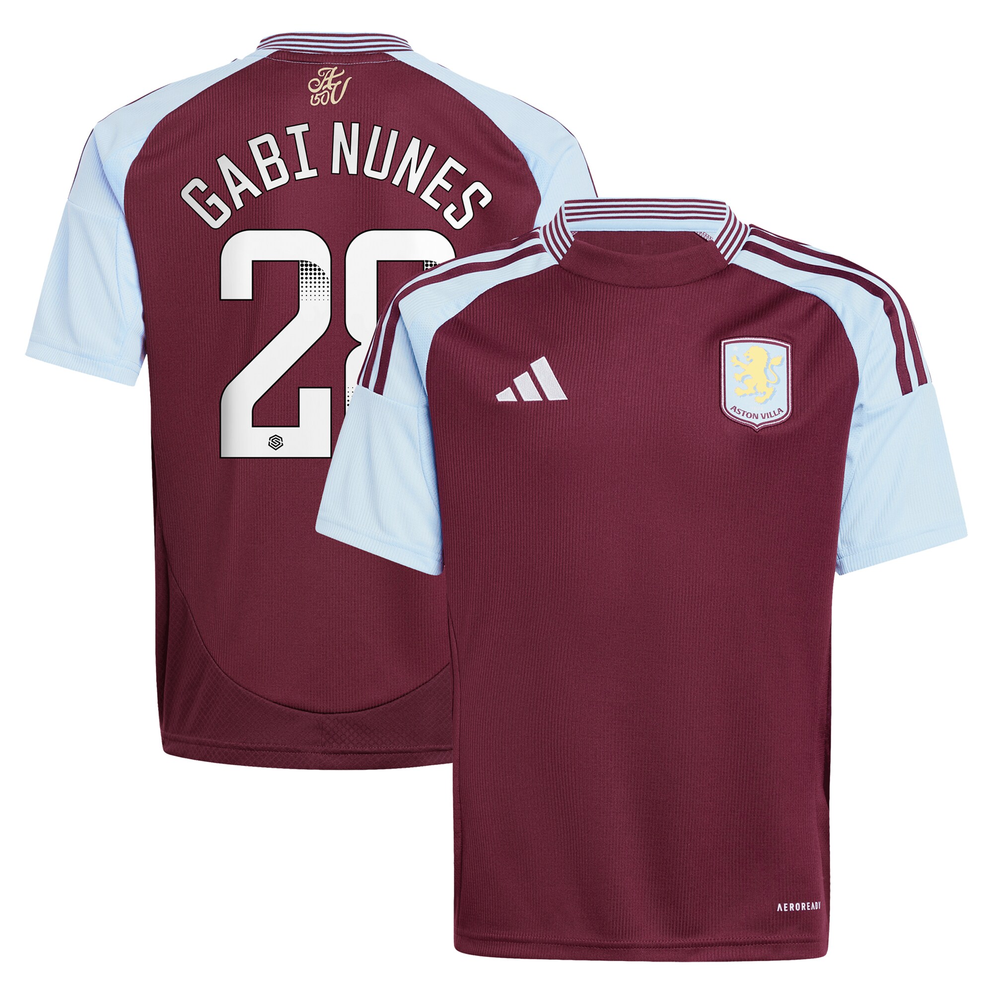 aston villa wsl adidas home shirt 2024-25 – kids with gabi nunes 28 printing Collection | Aston Villa Shirts and Official Gear