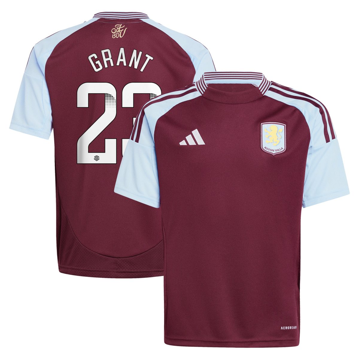 aston villa wsl adidas home shirt 2024-25 – kids with grant 23 printing Collection | Aston Villa Shirts and Official Gear