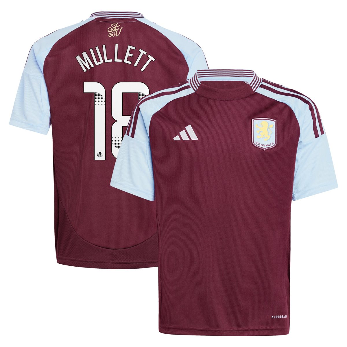 aston villa wsl adidas home shirt 2024-25 – kids with mullett 18 printing Collection | Aston Villa Shirts and Official Gear
