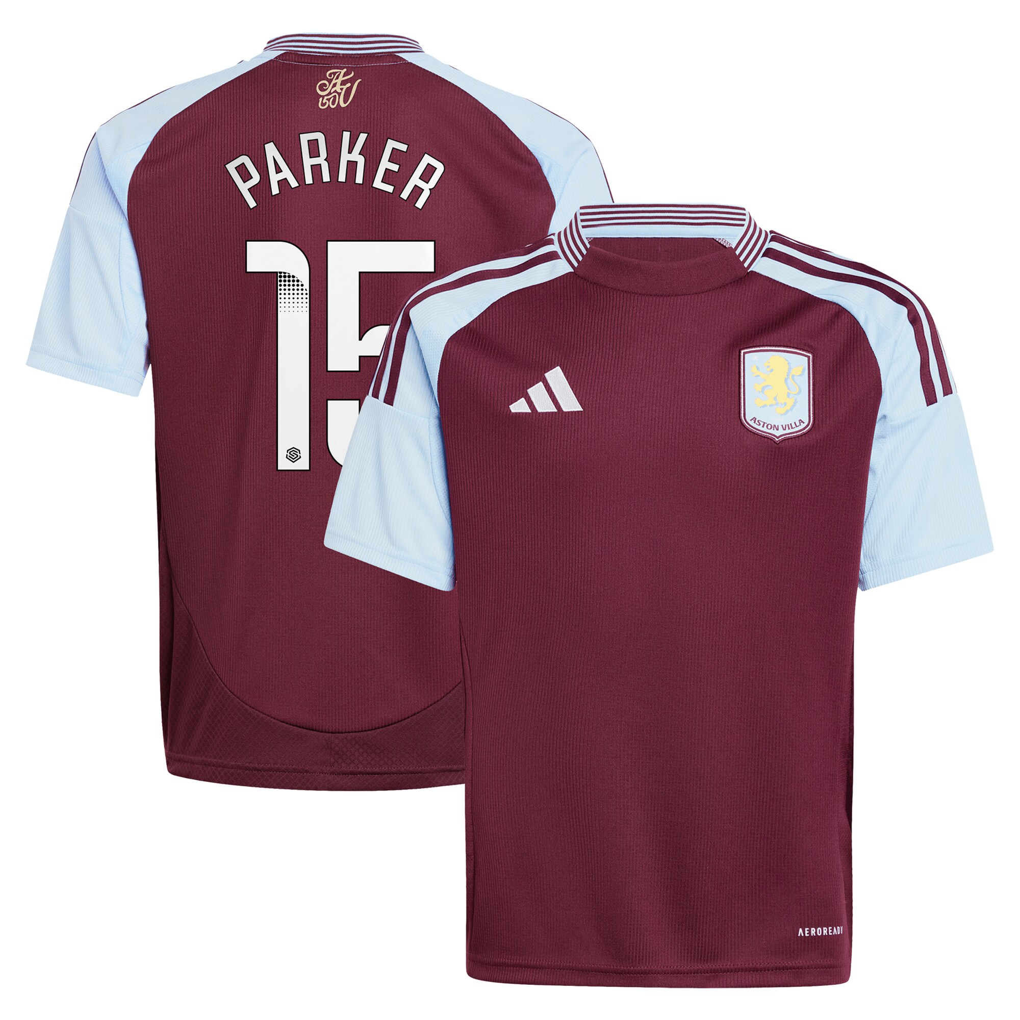 aston villa wsl adidas home shirt 2024-25 – kids with parker 15 printing Collection | Aston Villa Shirts and Official Gear
