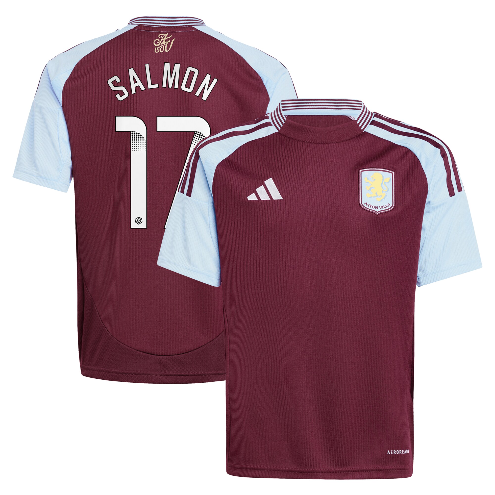 aston villa wsl adidas home shirt 2024-25 – kids with salmon 17 printing Collection | Aston Villa Shirts and Official Gear