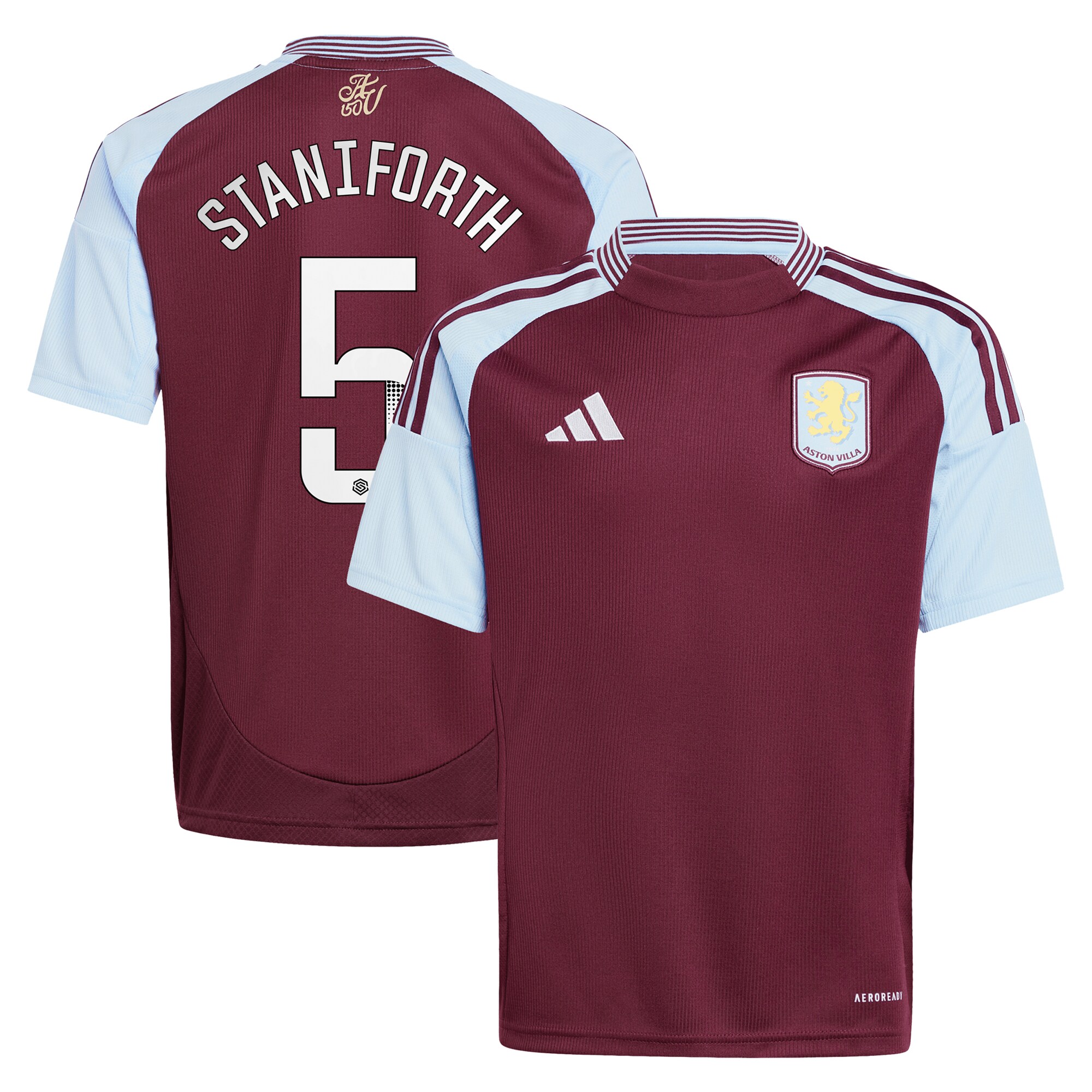 aston villa wsl adidas home shirt 2024-25 – kids with staniforth 5 printing Collection | Aston Villa Shirts and Official Gear
