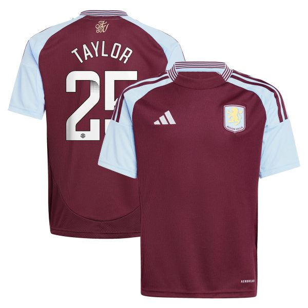 aston villa wsl adidas home shirt 2024-25 – kids with taylor 25 printing Collection | Aston Villa Shirts and Official Gear