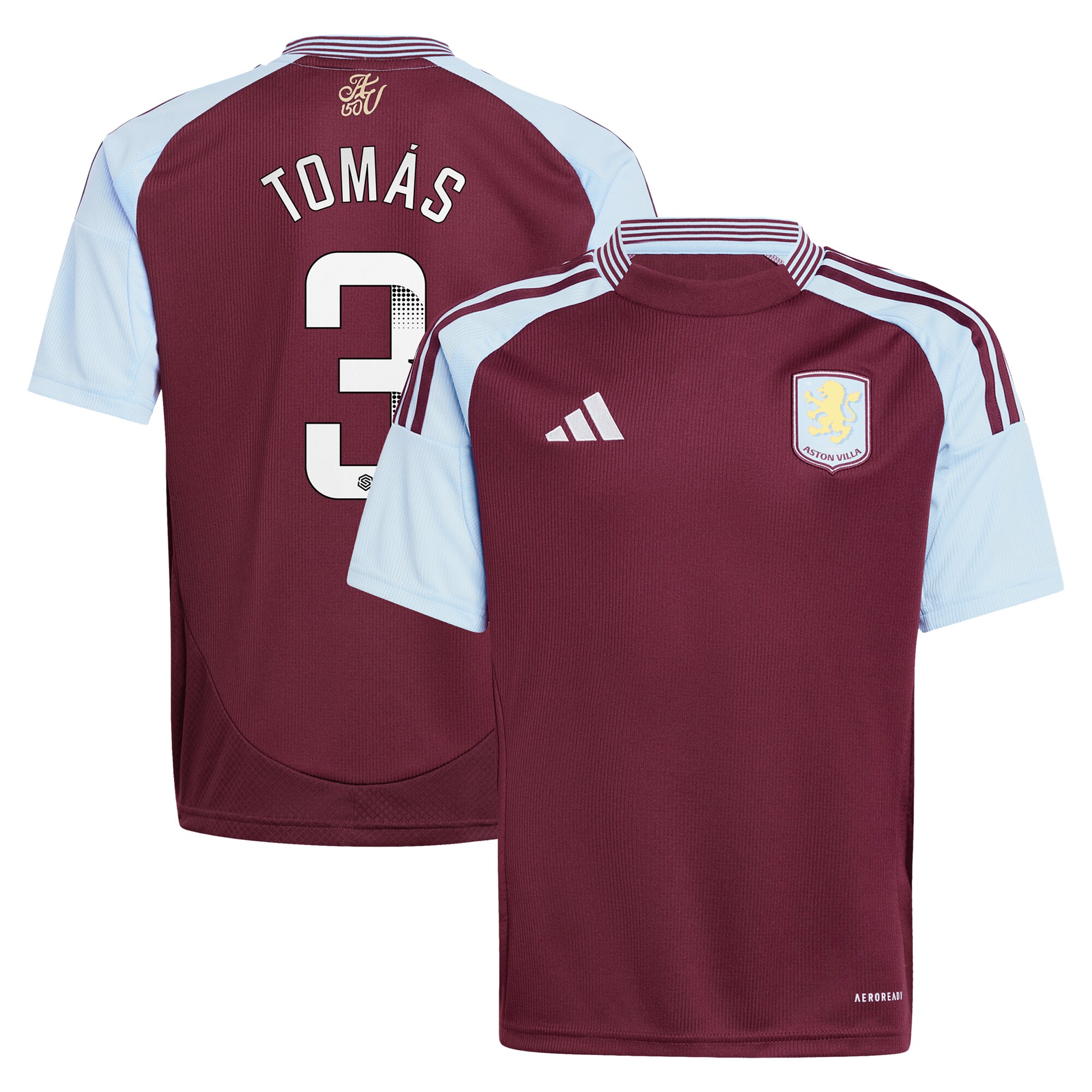 aston villa wsl adidas home shirt 2024-25 – kids with tomás 3 printing Collection | Aston Villa Shirts and Official Gear