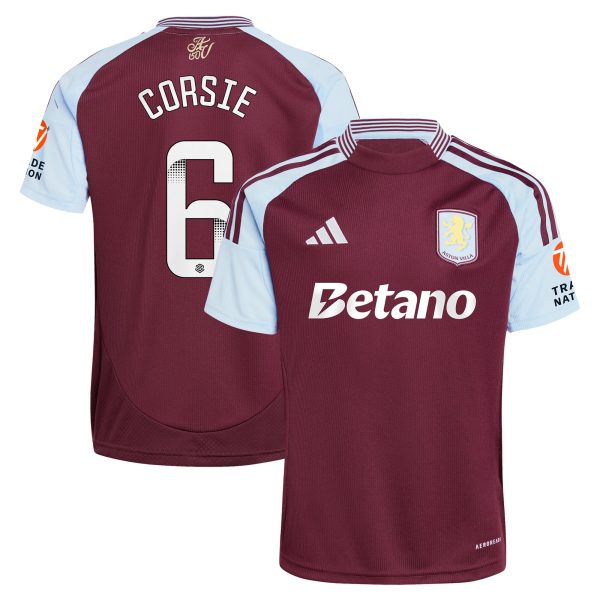 aston villa wsl adidas home shirt 2024-25 with corsie 6 printing Collection | Aston Villa Shirts and Official Gear