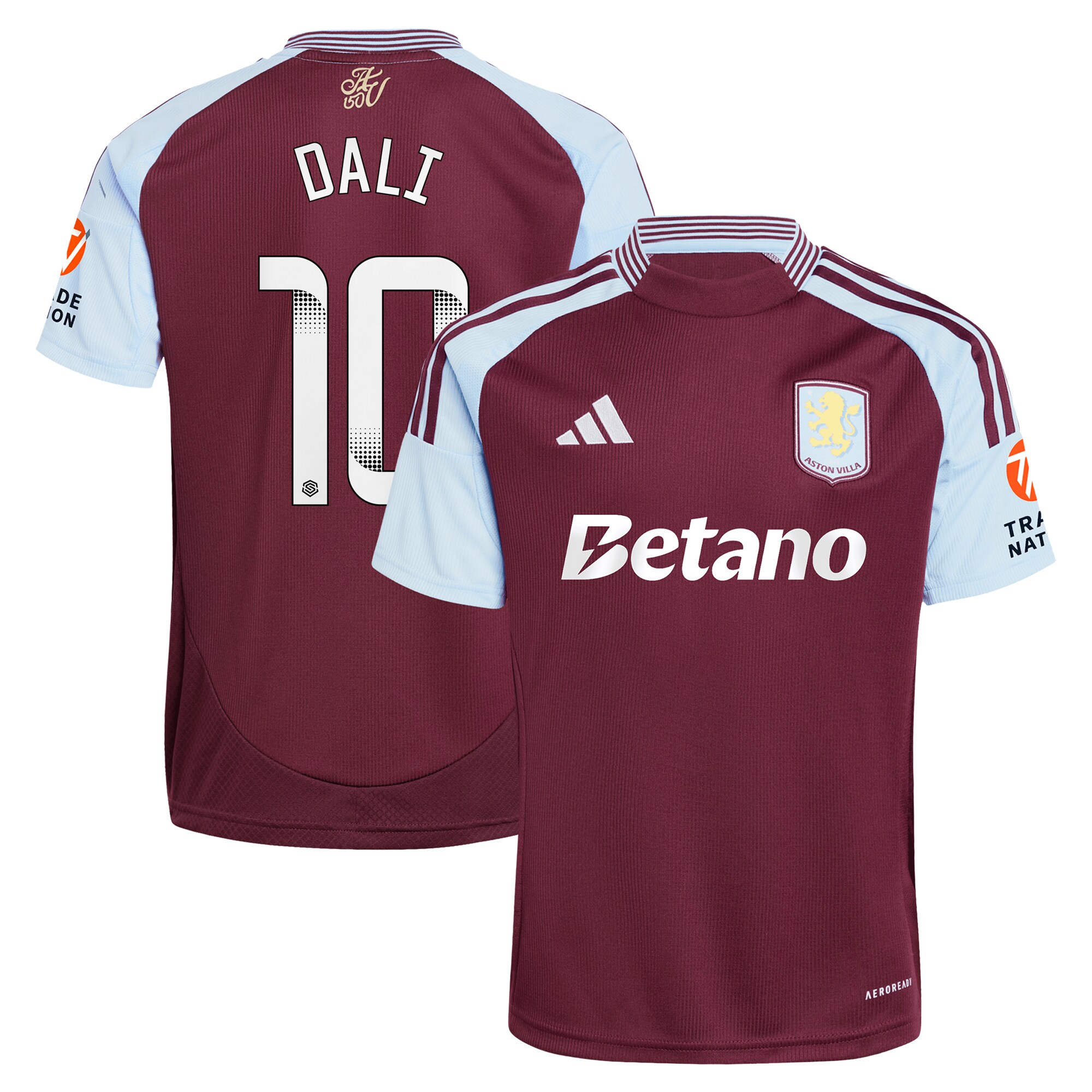 aston villa wsl adidas home shirt 2024-25 with dali 10 printing Collection | Aston Villa Shirts and Official Gear