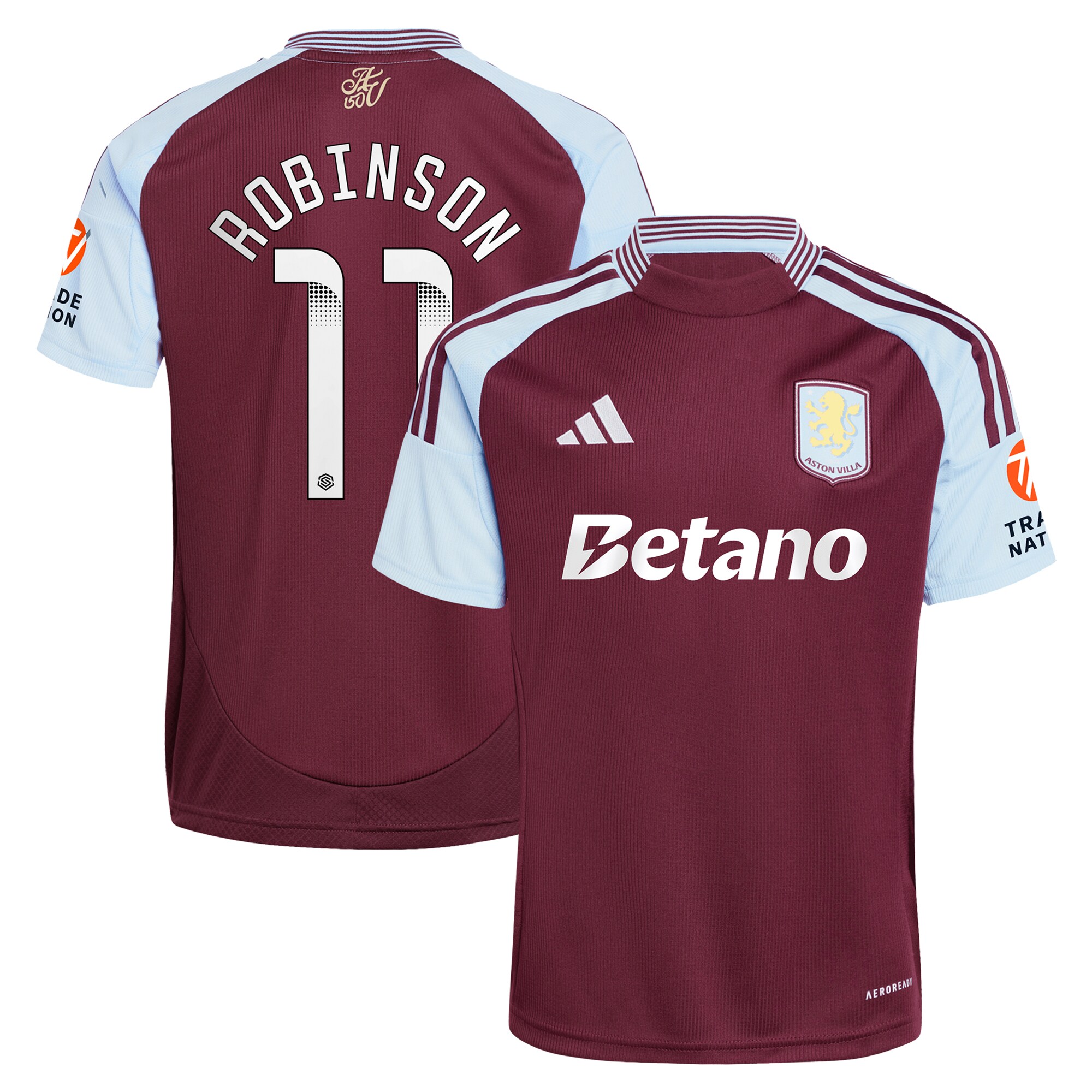 aston villa wsl adidas home shirt 2024-25 with robinson 11 printing Collection | Aston Villa Shirts and Official Gear