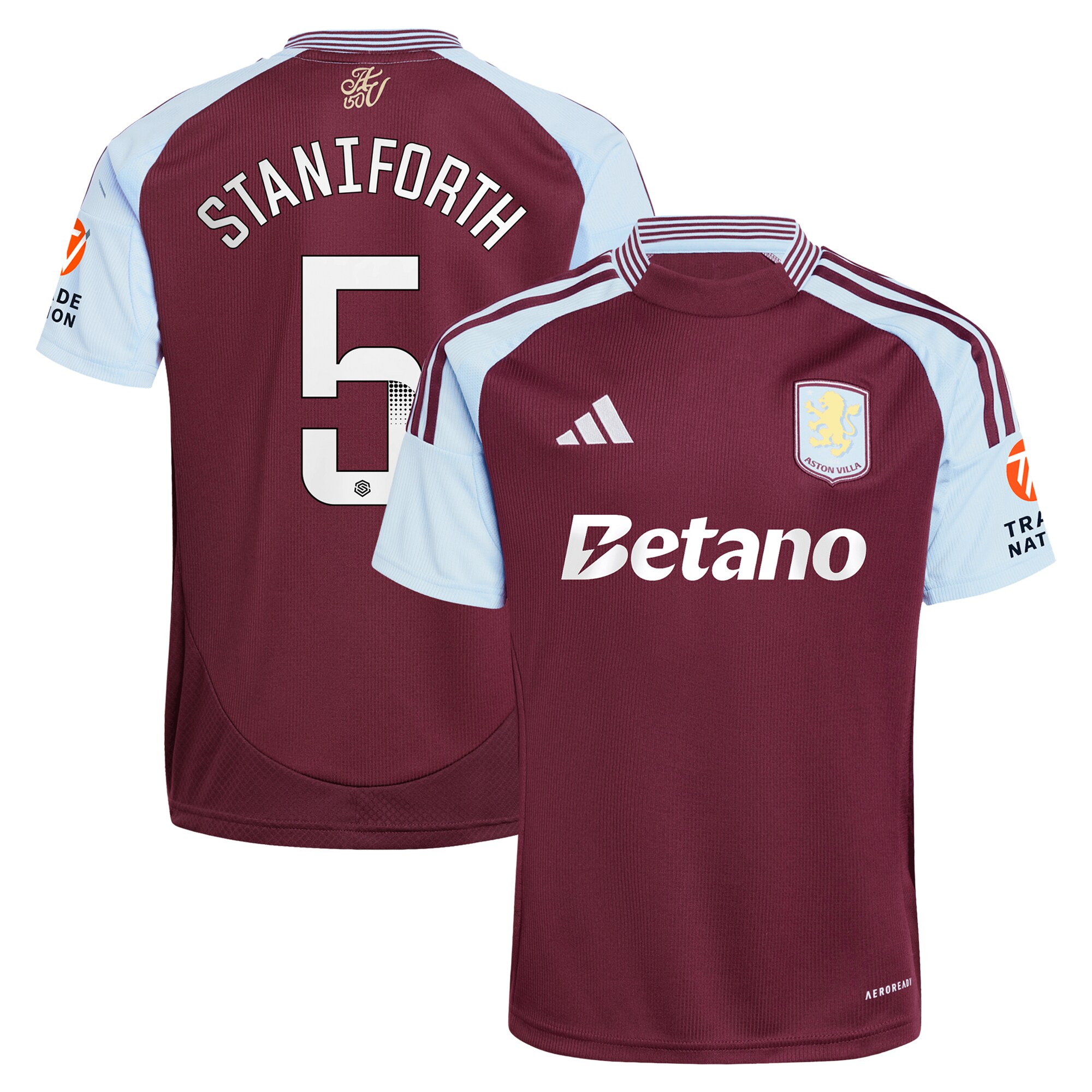 aston villa wsl adidas home shirt 2024-25 with staniforth 5 printing Collection | Aston Villa Shirts and Official Gear