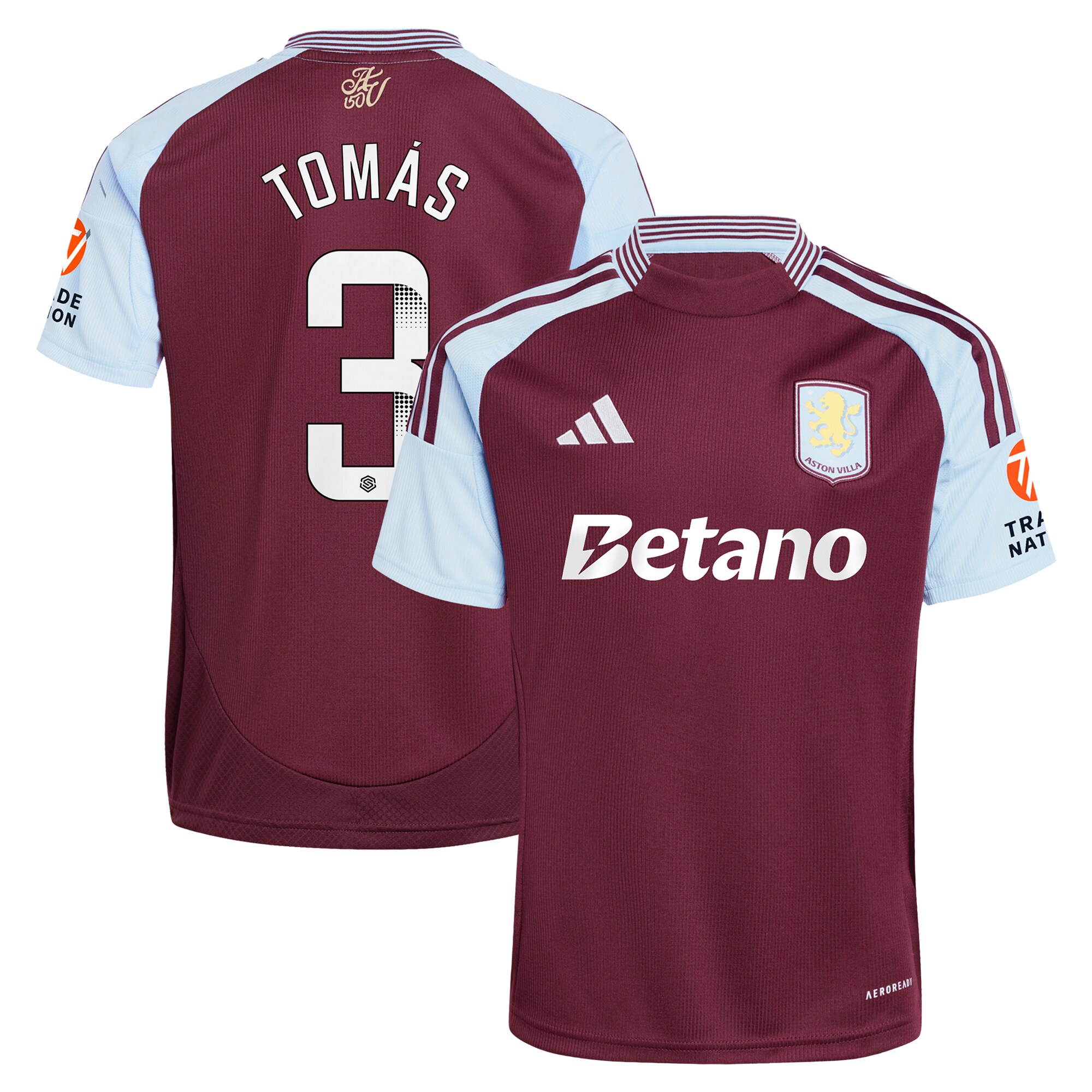 aston villa wsl adidas home shirt 2024-25 with tomás 3 printing Collection | Aston Villa Shirts and Official Gear