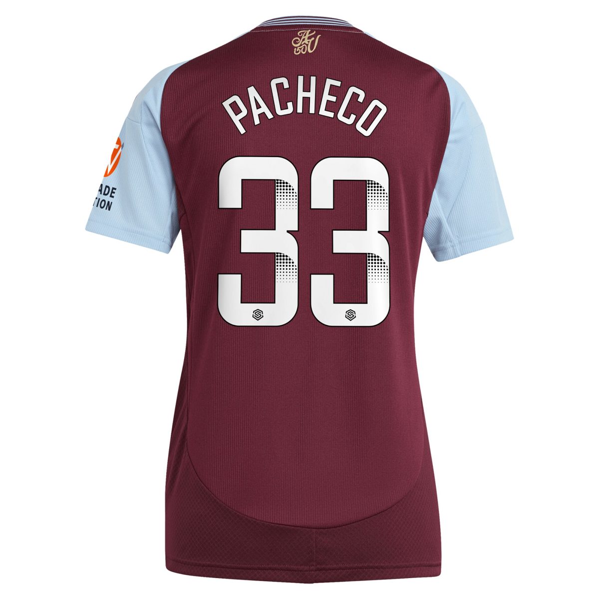aston villa wsl adidas home shirt 2024-25 – womens with pacheco 33 printing Collection | Aston Villa Shirts and Official Gear