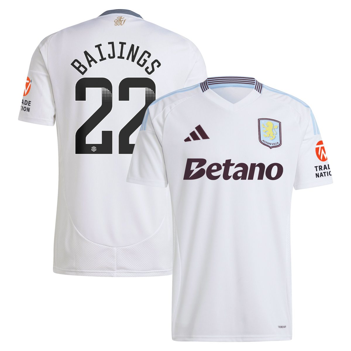 aston villa wsl away shirt 2024-25 with baijings 22 printing Collection | Aston Villa Shirts and Official Gear