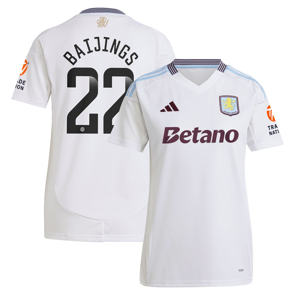 aston villa wsl away shirt 2024-25 – womens with baijings 22 printing Collection | Aston Villa Shirts and Official Gear