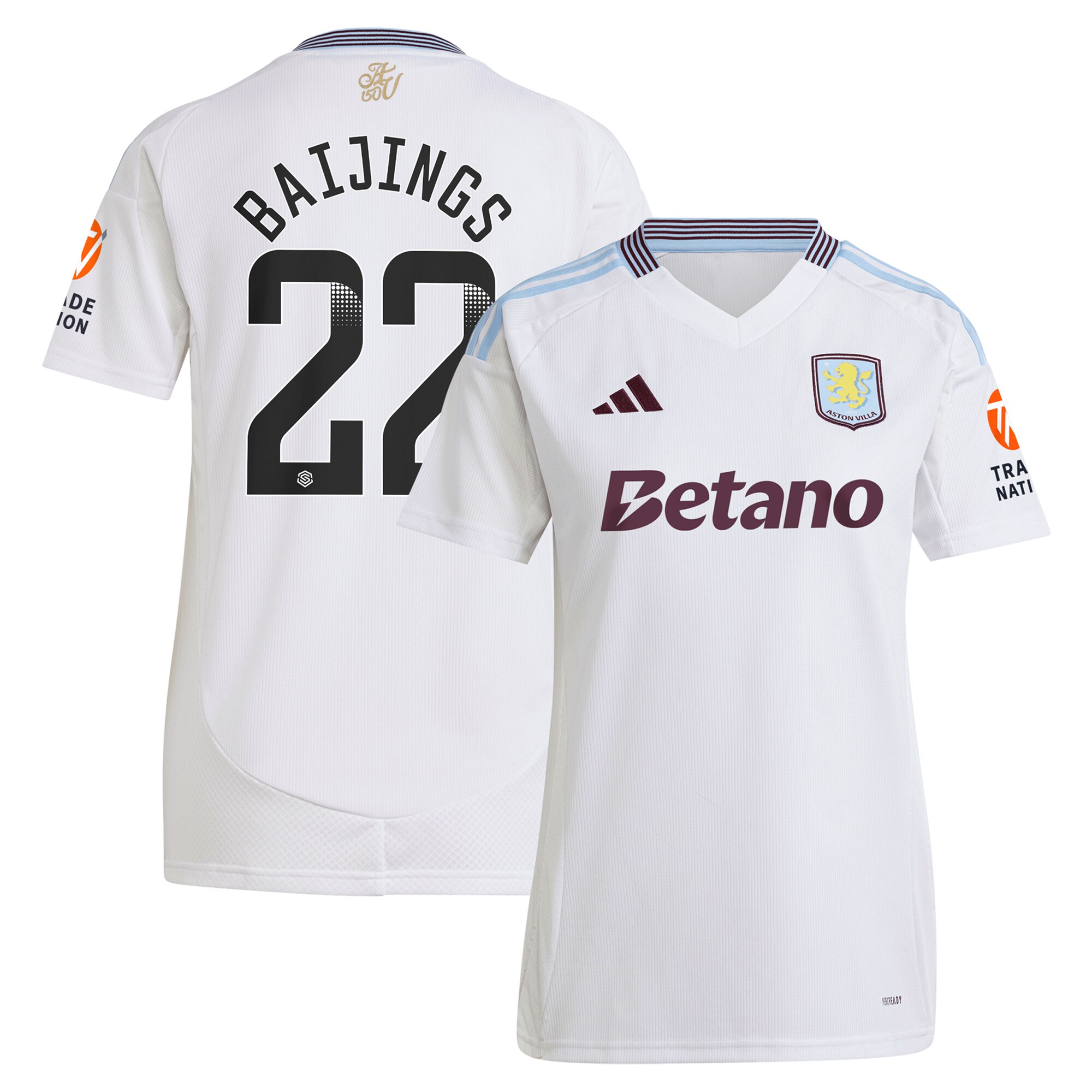 aston villa wsl away shirt 2024-25 – womens with baijings 22 printing Collection | Aston Villa Shirts and Official Gear