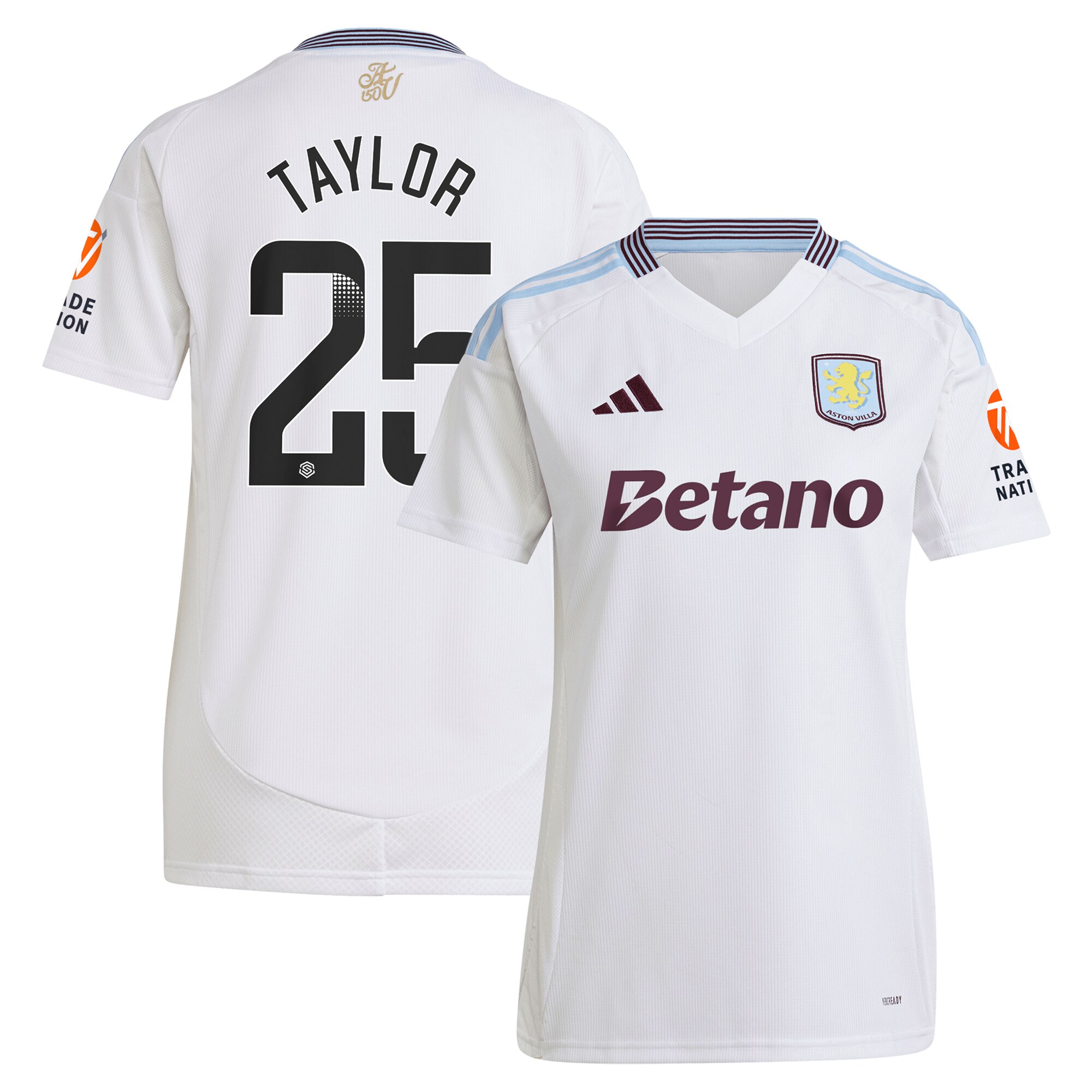 aston villa wsl away shirt 2024-25 – womens with taylor 25 printing Collection | Aston Villa Shirts and Official Gear